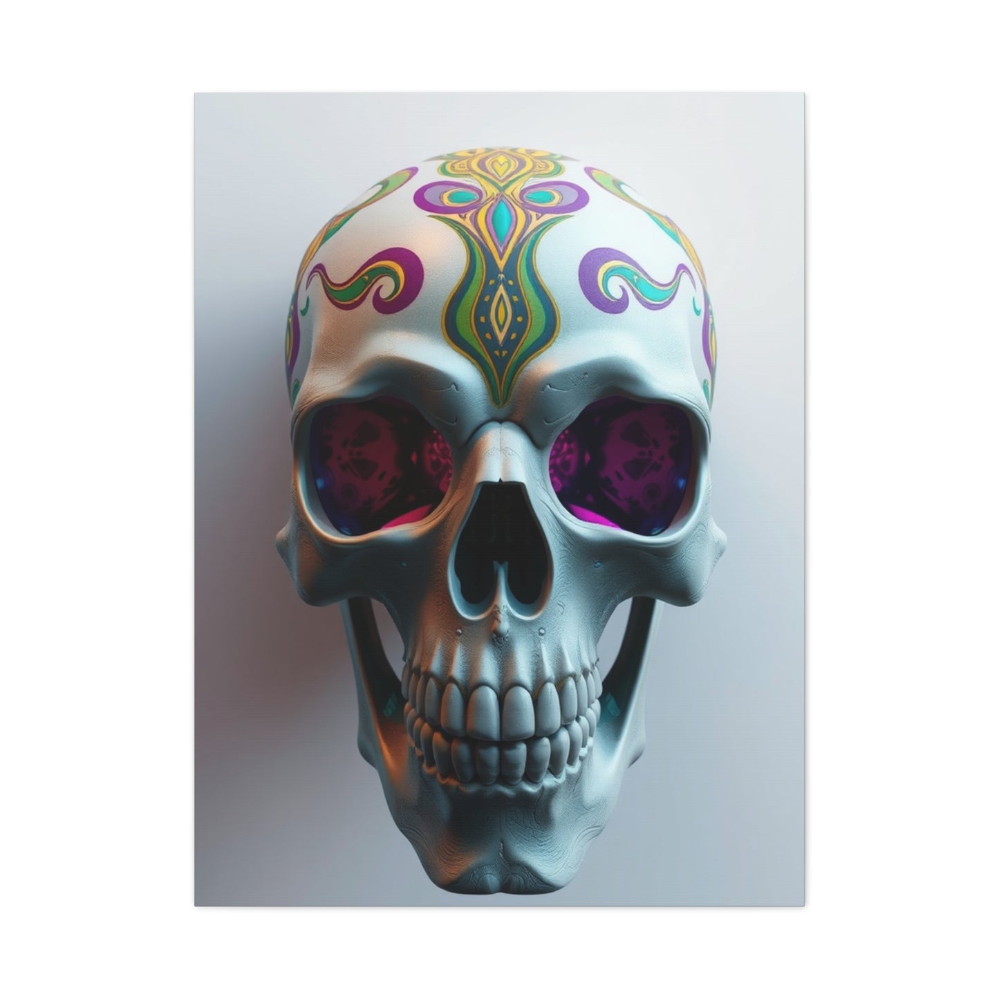 3D Trippy Skull Art By Ali Gulec Art Artisan Canvas Wall Art & Canvas Print