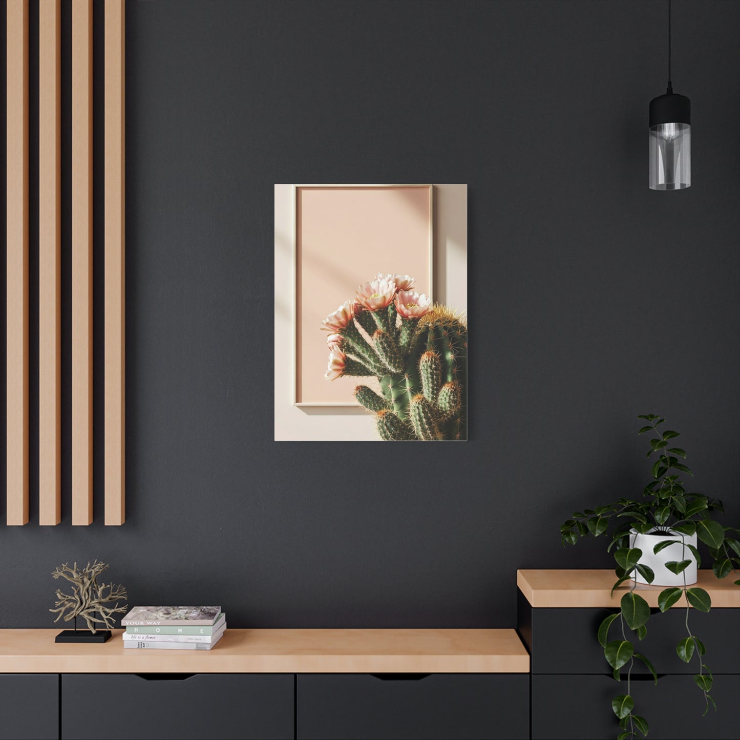 Minimalist Blooming Cactus Botanical Wall Art & Canvas Prints