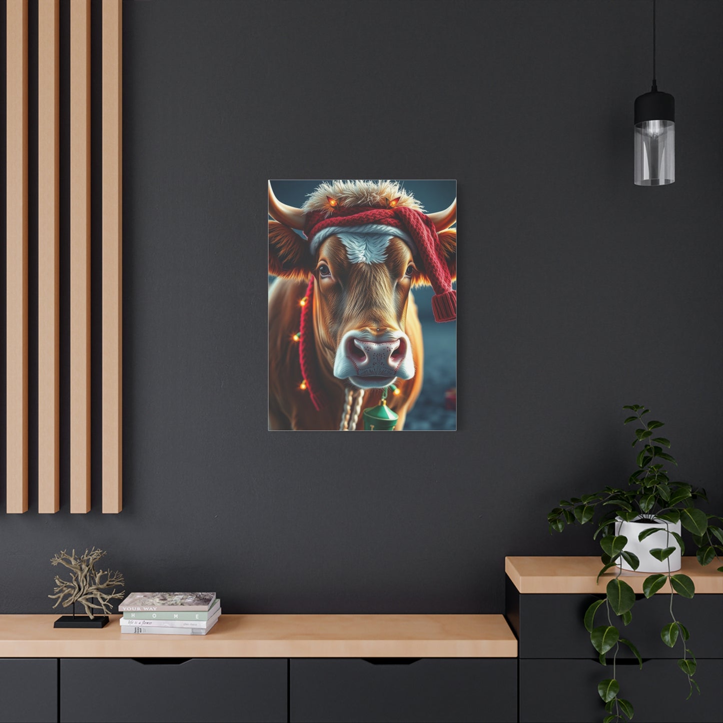 Christmas Cow Art Supreme Gallery Wall Art & Canvas Print
