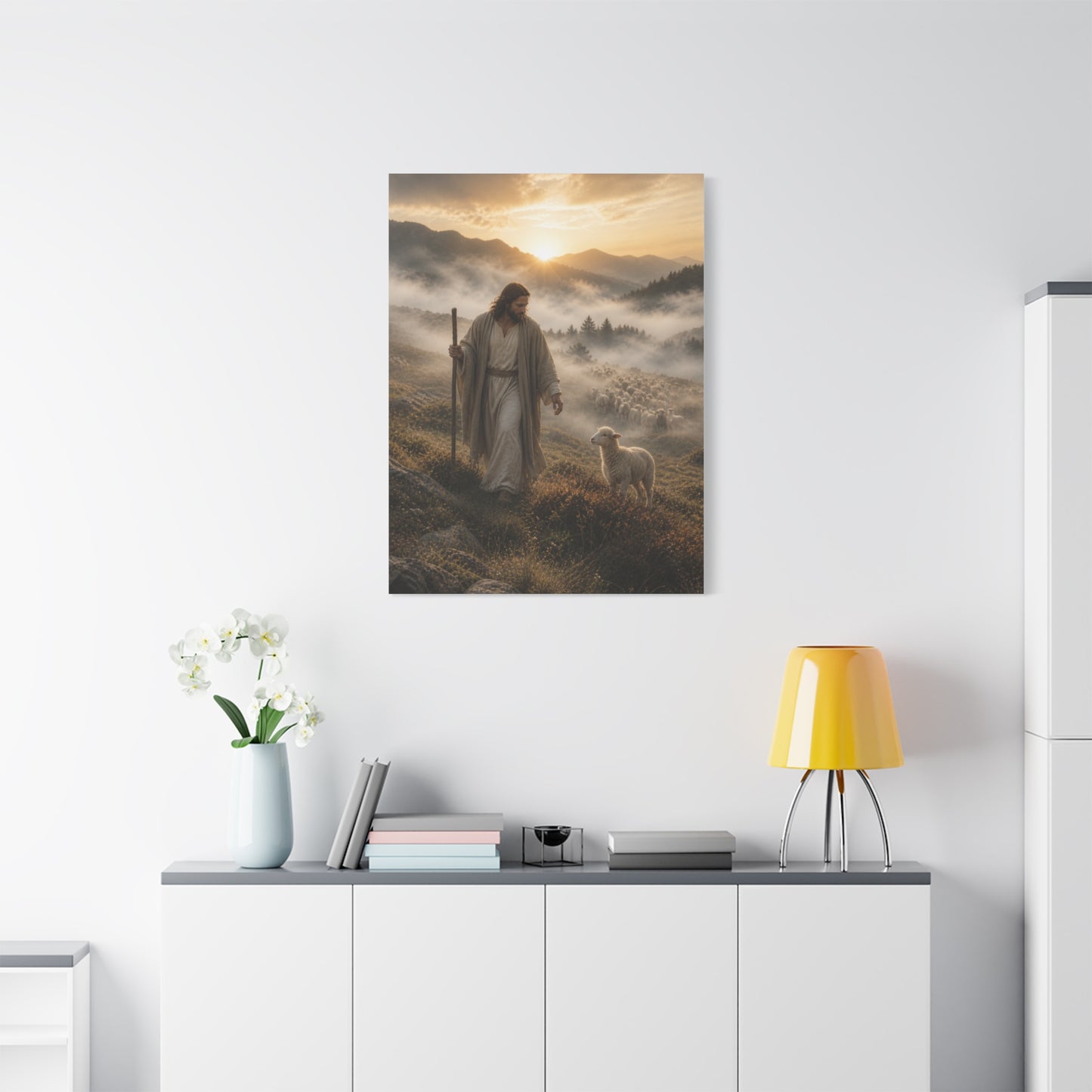 The Good Shepherd with Lamb Wall Art & Canvas Print