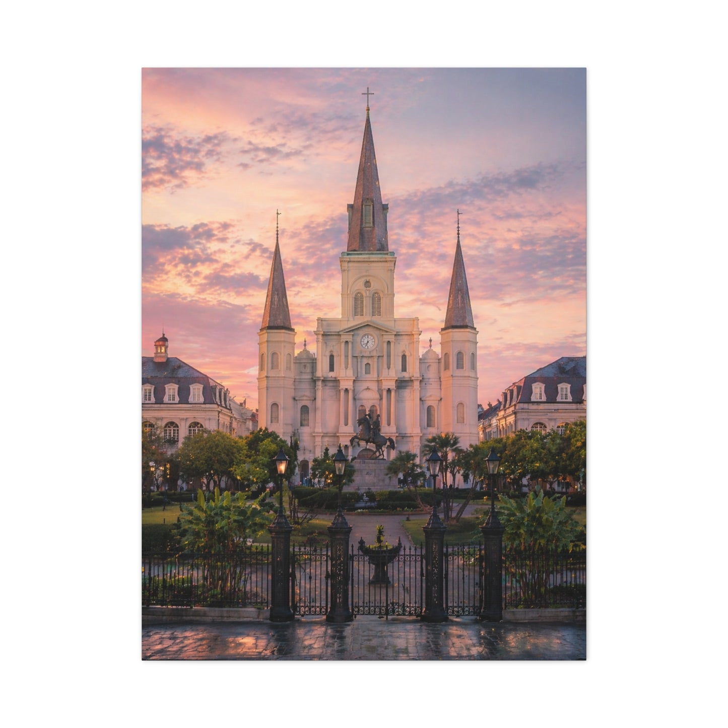 St. Louis Cathedral Sunrise Square Wall Art & Canvas Print