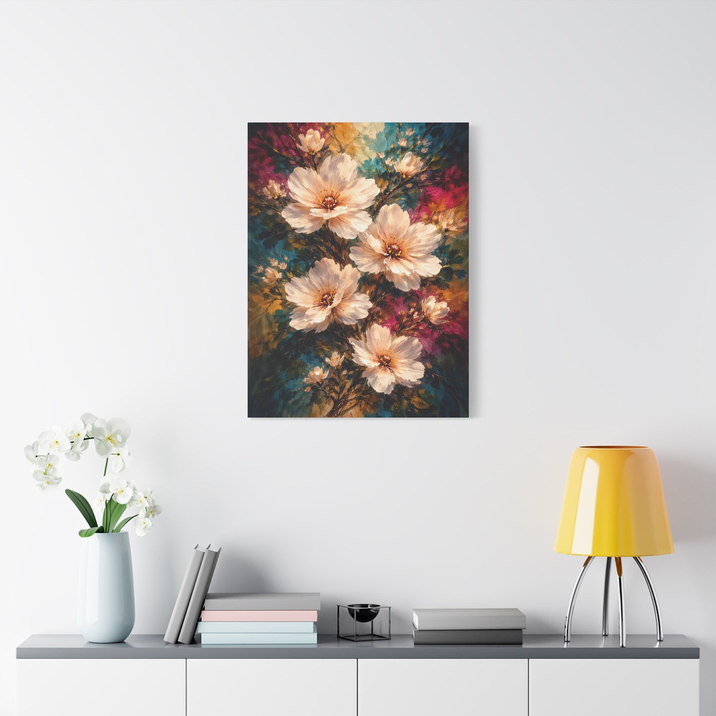 Oversized White Blossoms Floral Wall Art & Canvas Print
