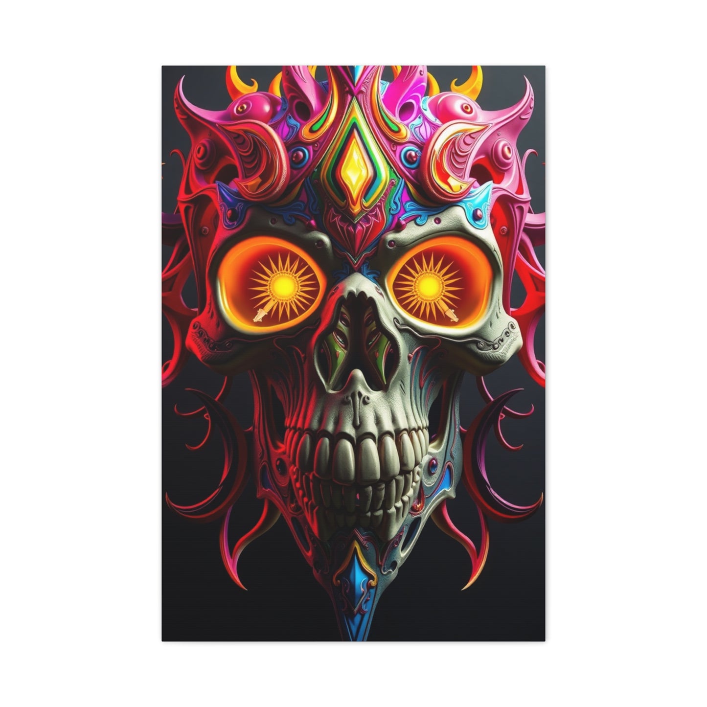 3D Trippy Skull Art By Ali Gulec Art Supreme Canvas Gallery Wall Art & Canvas Print