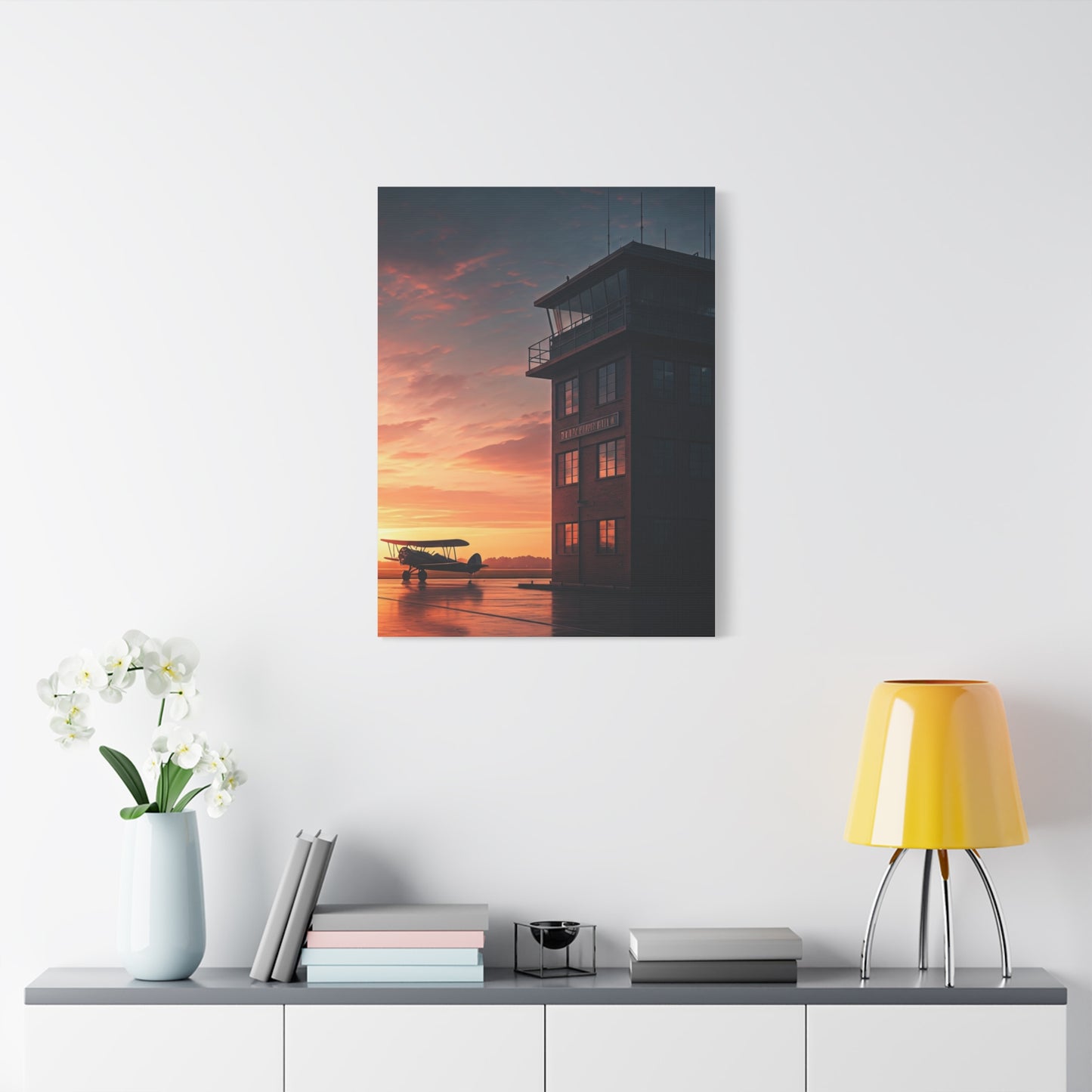 Sunset Airfield Tower Escape Wall Art & Canvas Prints