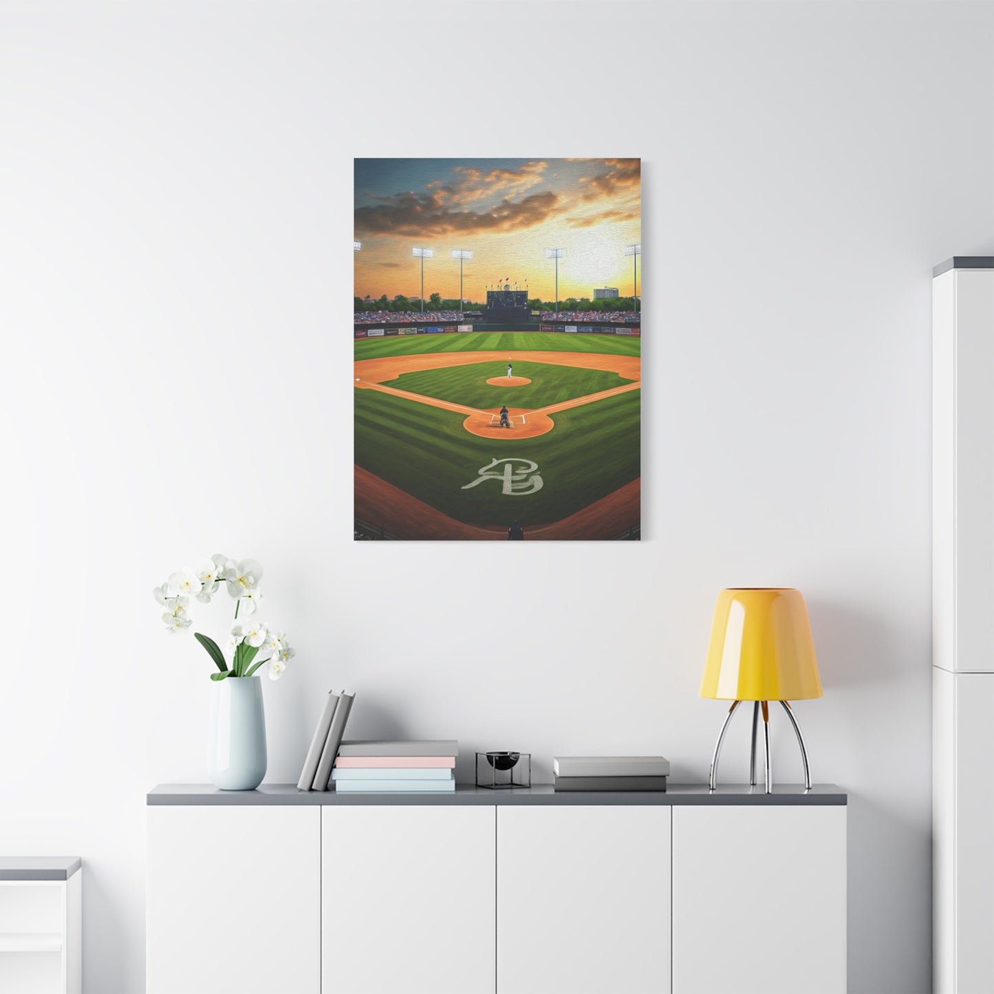 Sunset Baseball Field Peaceful Sports Landscape Wall Art & Canvas Prints