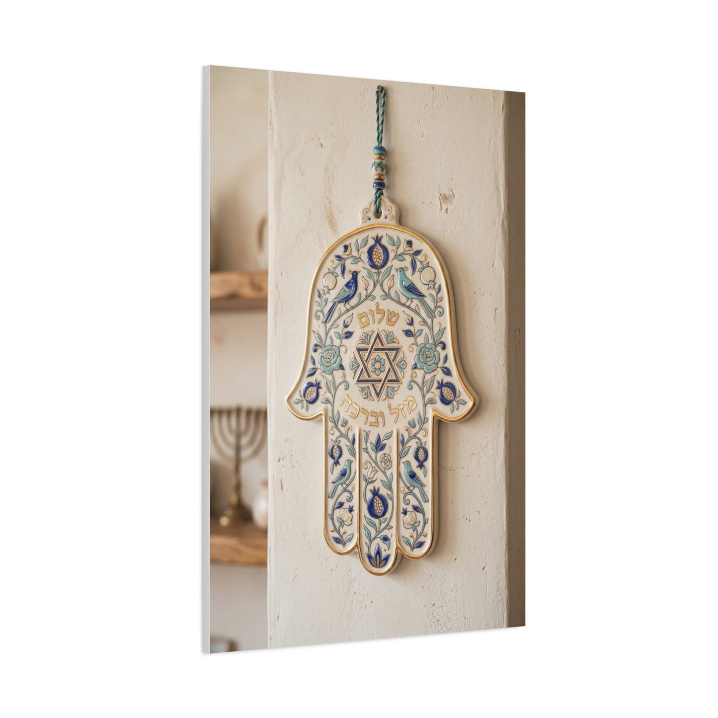 Ceramic Hamsa Blessing Wall Art & Canvas Print