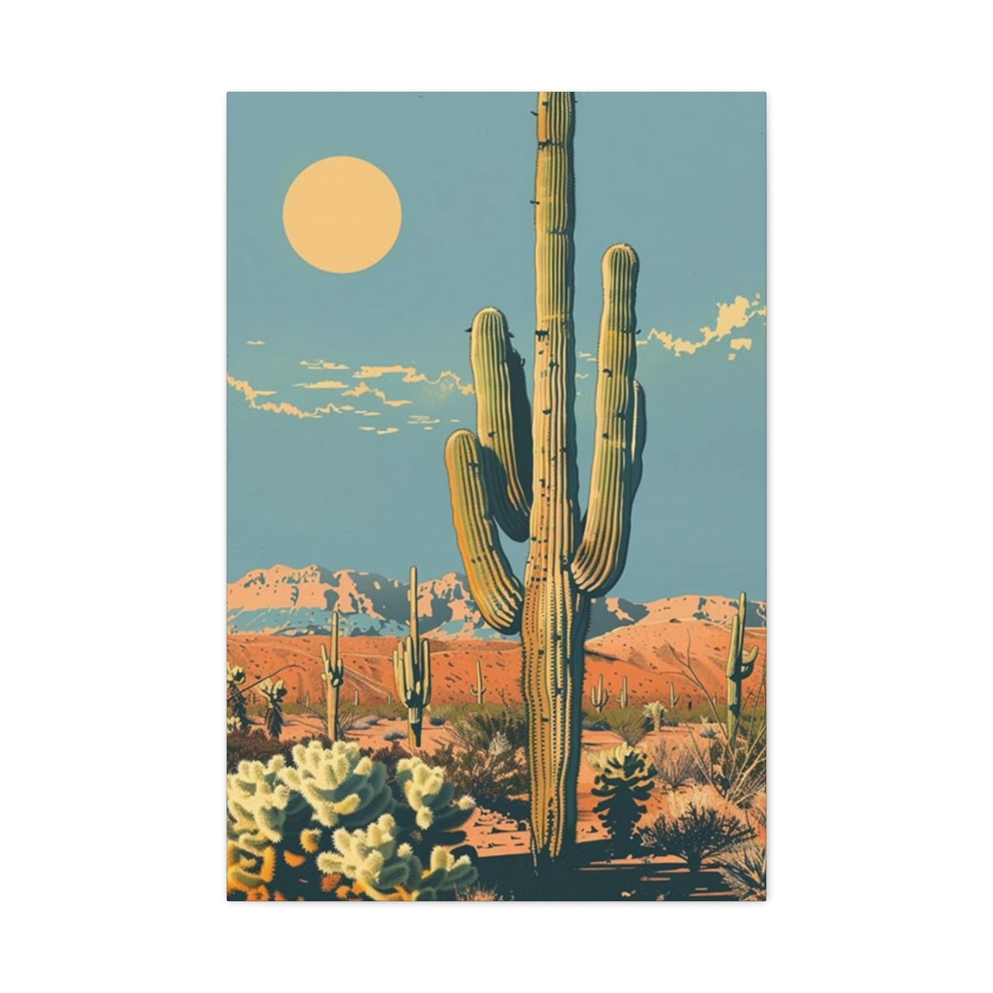 Large Cactus In Desert Wall Art & Canvas Prints