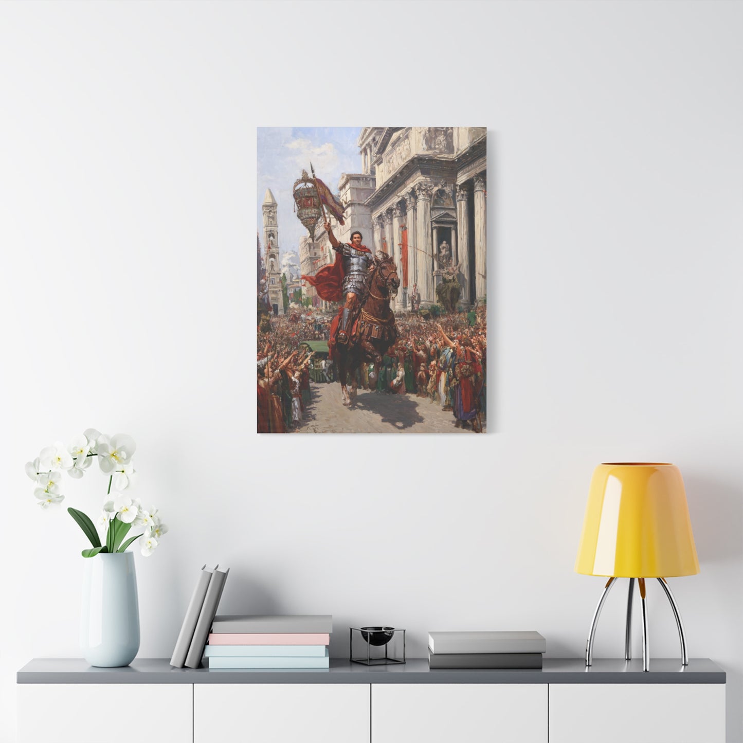 Roman Emperor Riding Through Ancient Rome Wall Art & Canvas Print