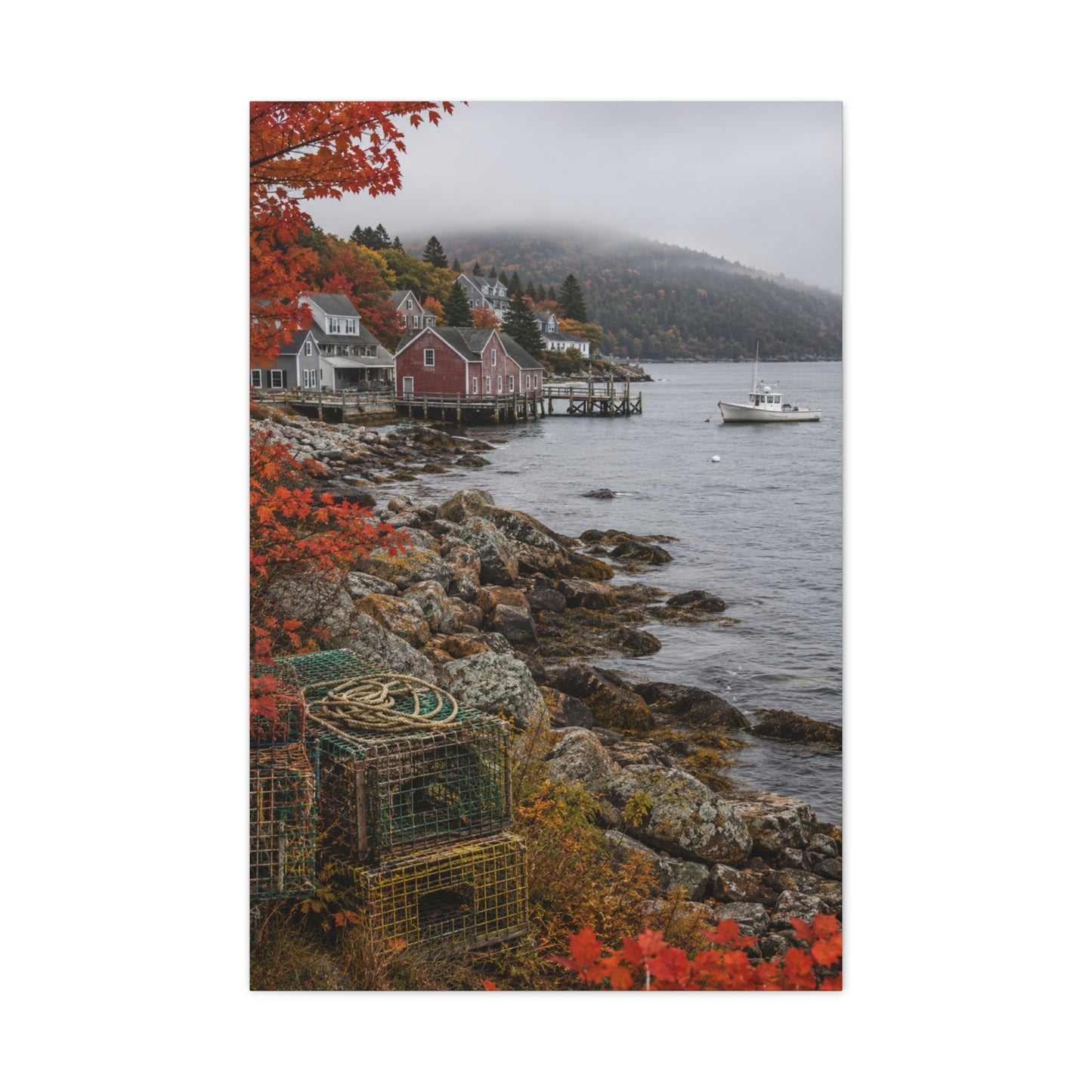 Bar Harbor Maine Coastal Autumn Wall Art & Canvas Print