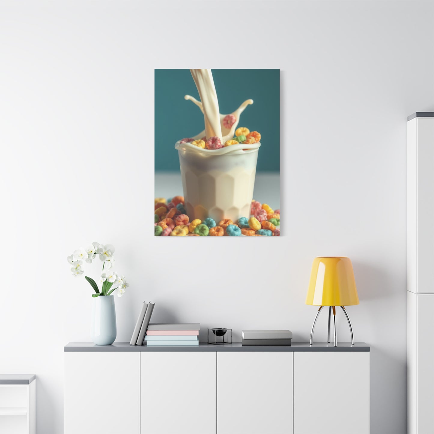 Ethereal Loops in Cream Canvas Wall Art & Canvas Print