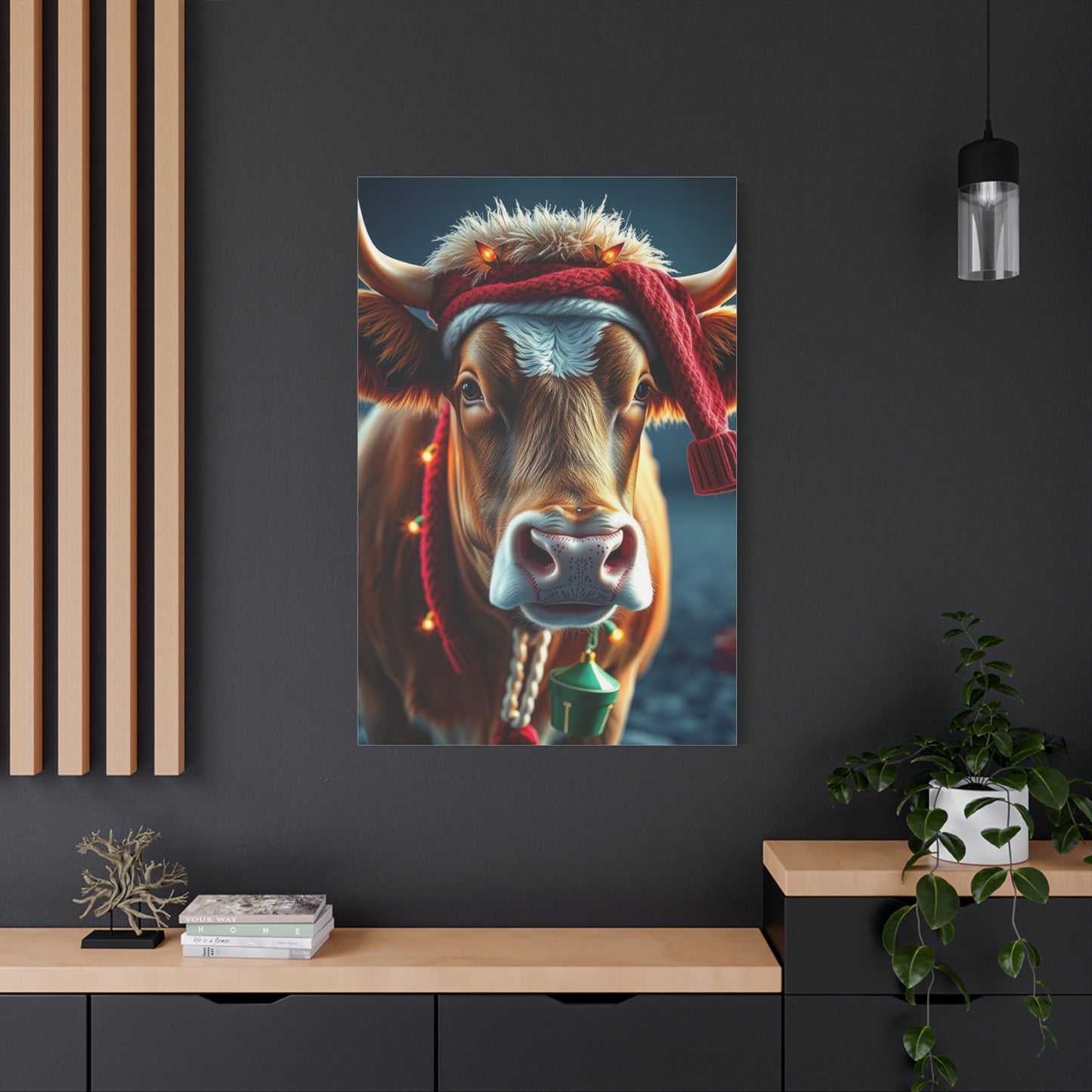Christmas Cow Art Supreme Gallery Wall Art & Canvas Print
