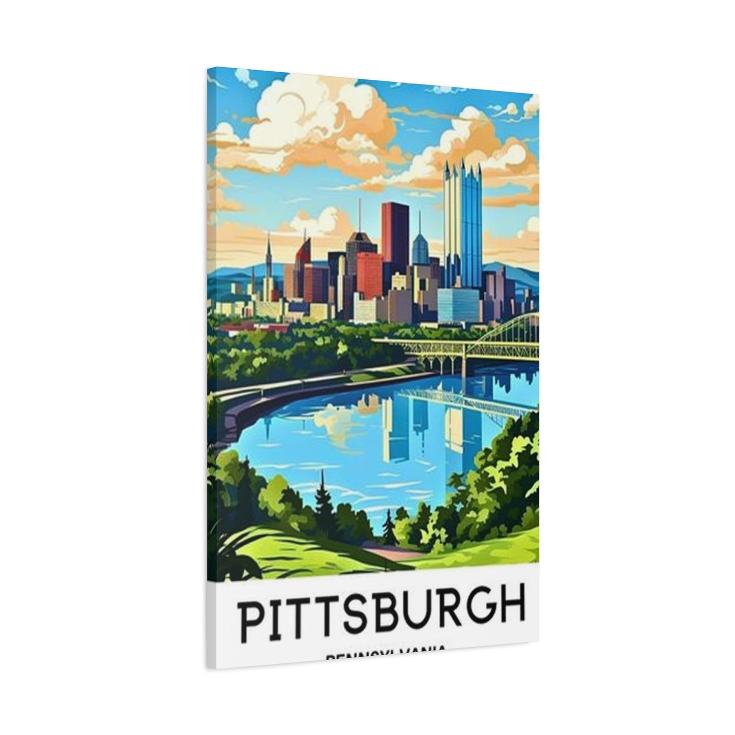 Sunny Sky Pittsburgh Poster Wall Art & Canvas Prints