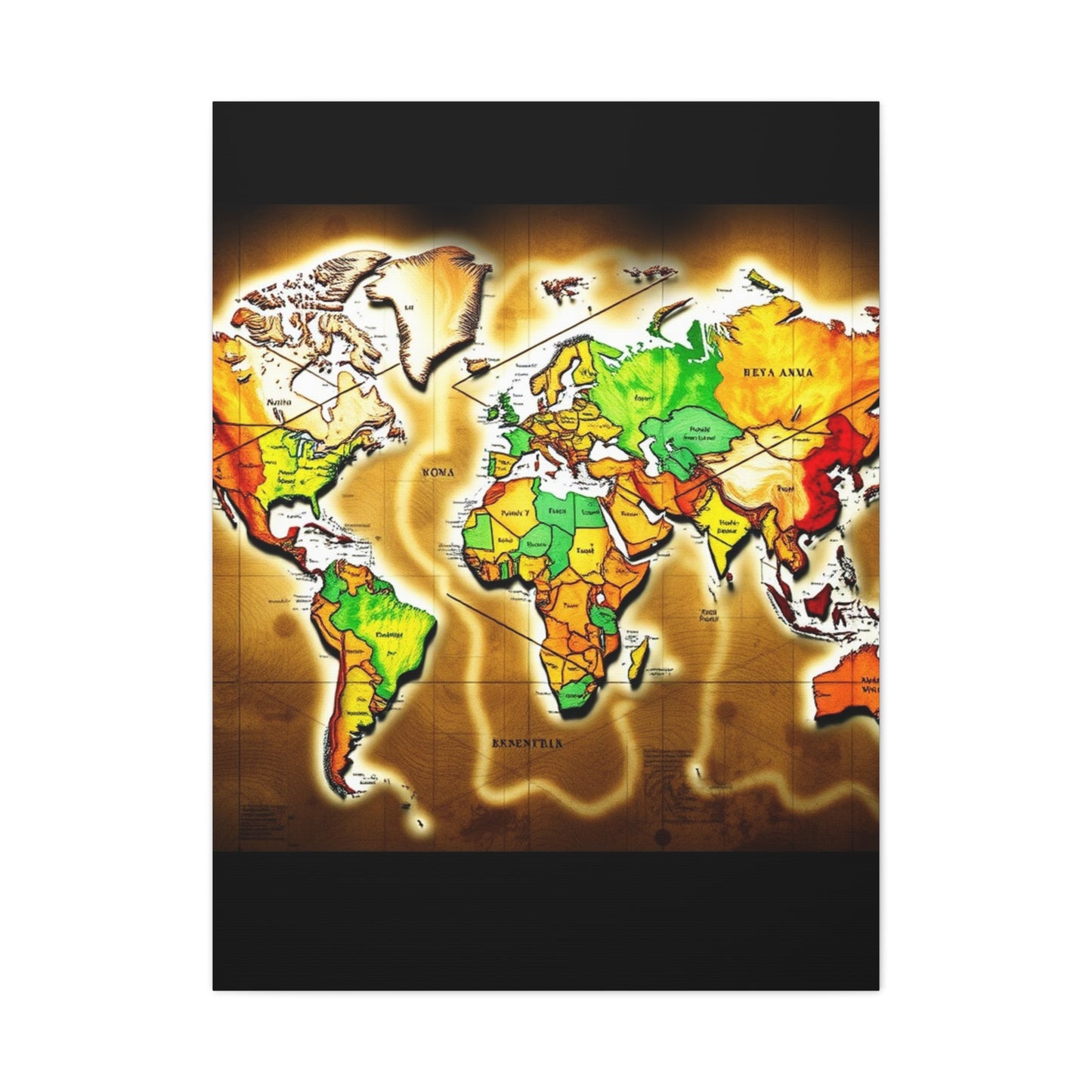 Supreme World Map Art Collection Wall Art & Canvas Print