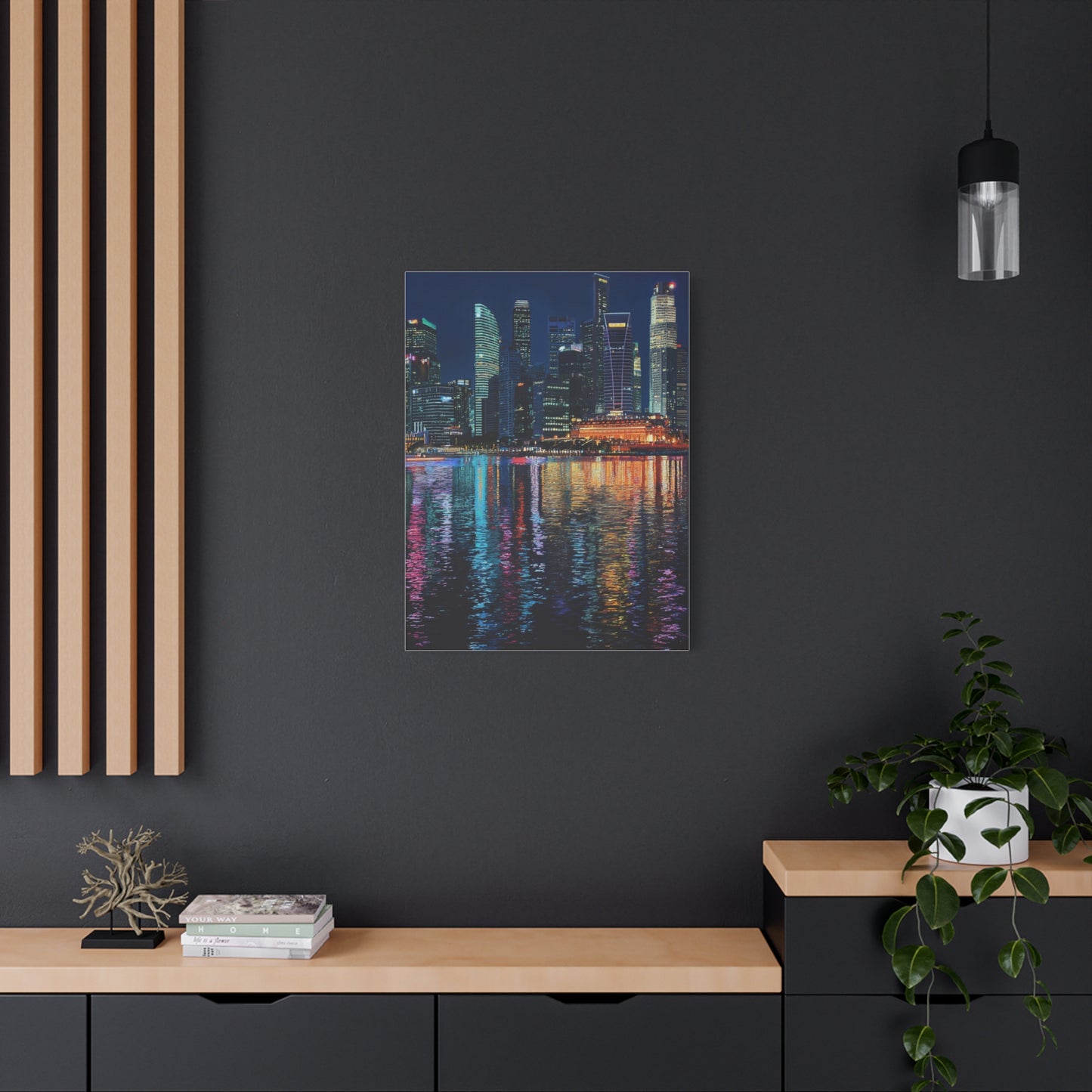 Singapore Skyline Marina Bay Night Reflections Wall Art & Canvas Print