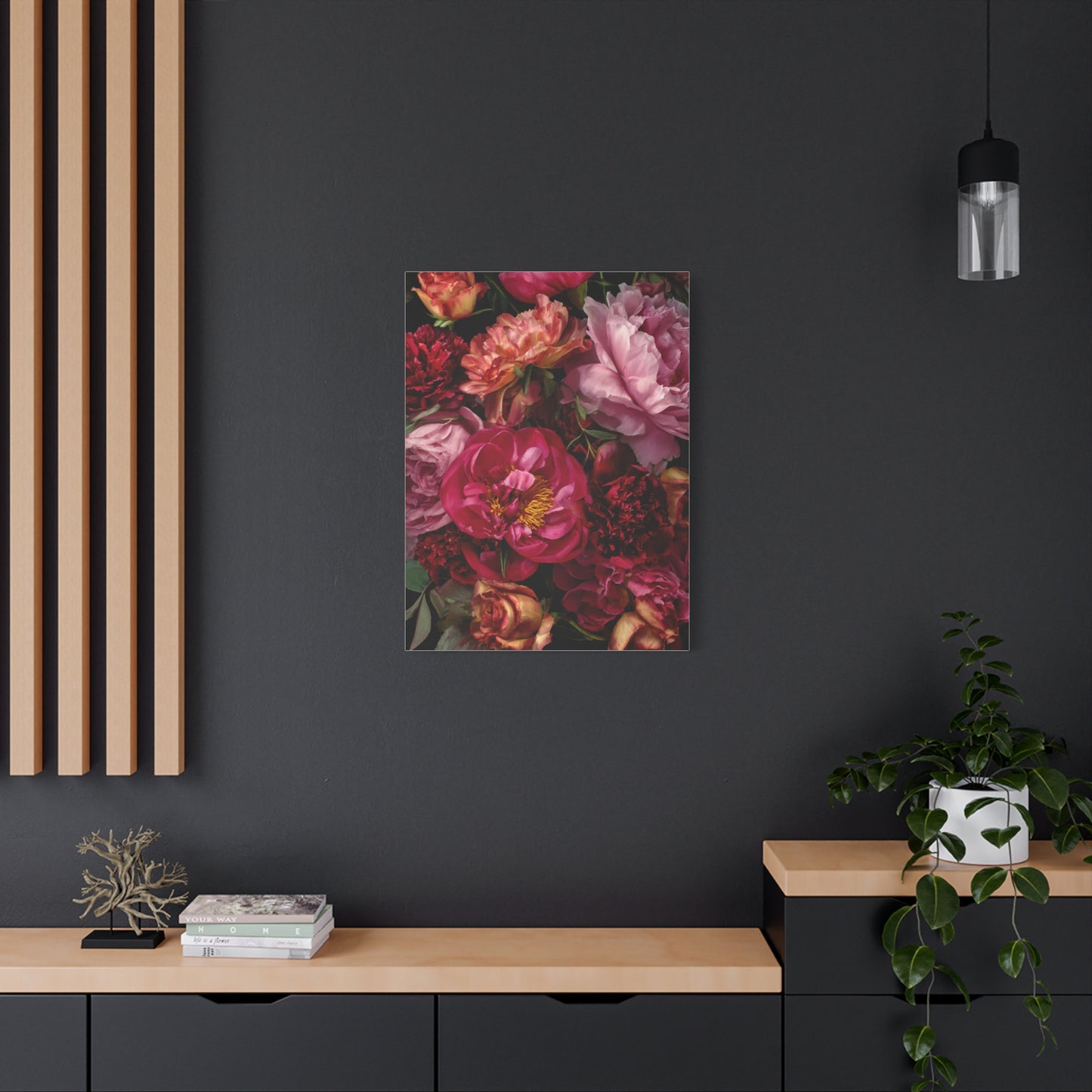 Dramatic Peony Floral Bouquet Wall Art & Canvas Print
