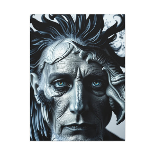 Masterpiece Black, White & Blue Art Vision Wall Art & Canvas Print