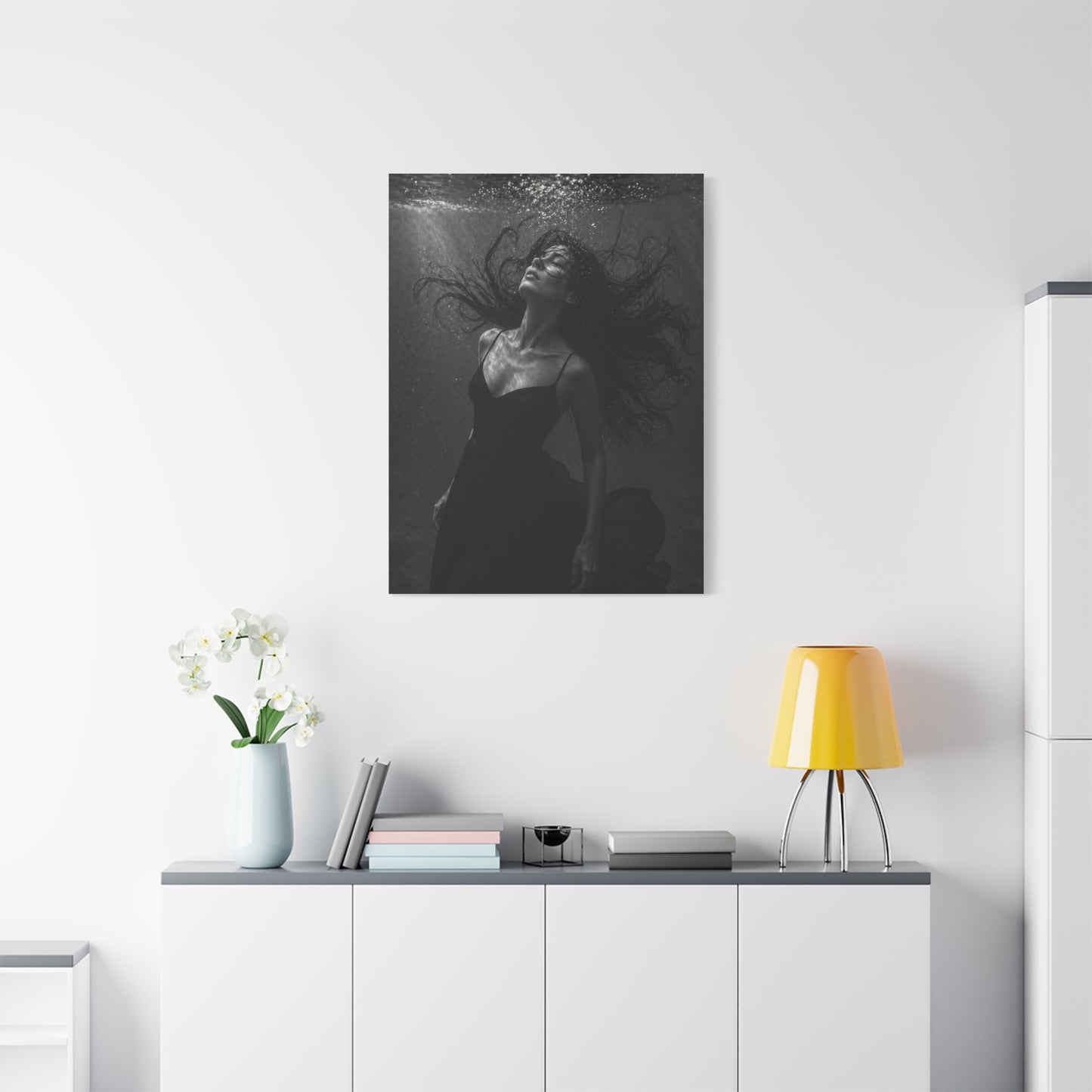 Submerged Black and White Portrait Wall Art & Canvas Print