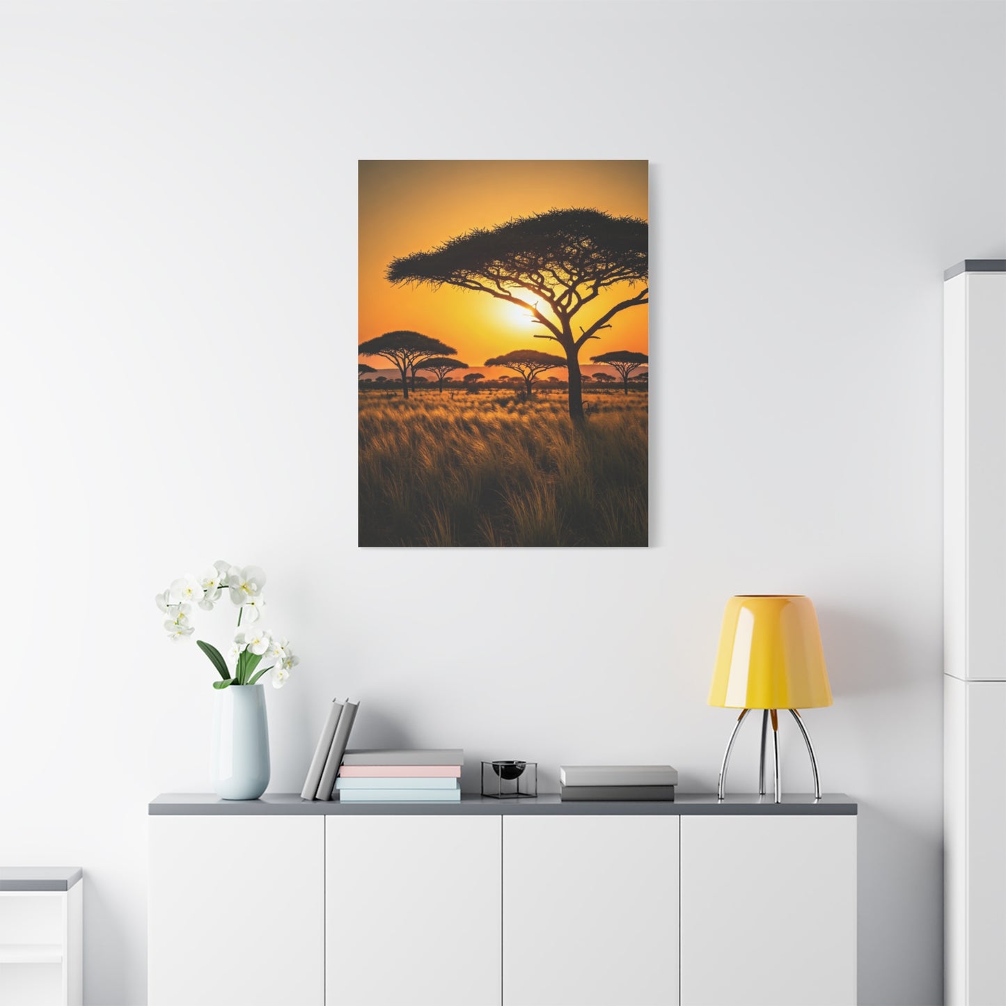Sunset Silhouette Savanna Tree Wall Art & Canvas Prints