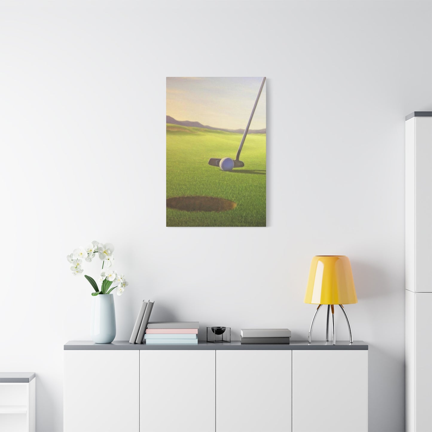 Golf Cup Ball Closeup Wall Art & Canvas Prints