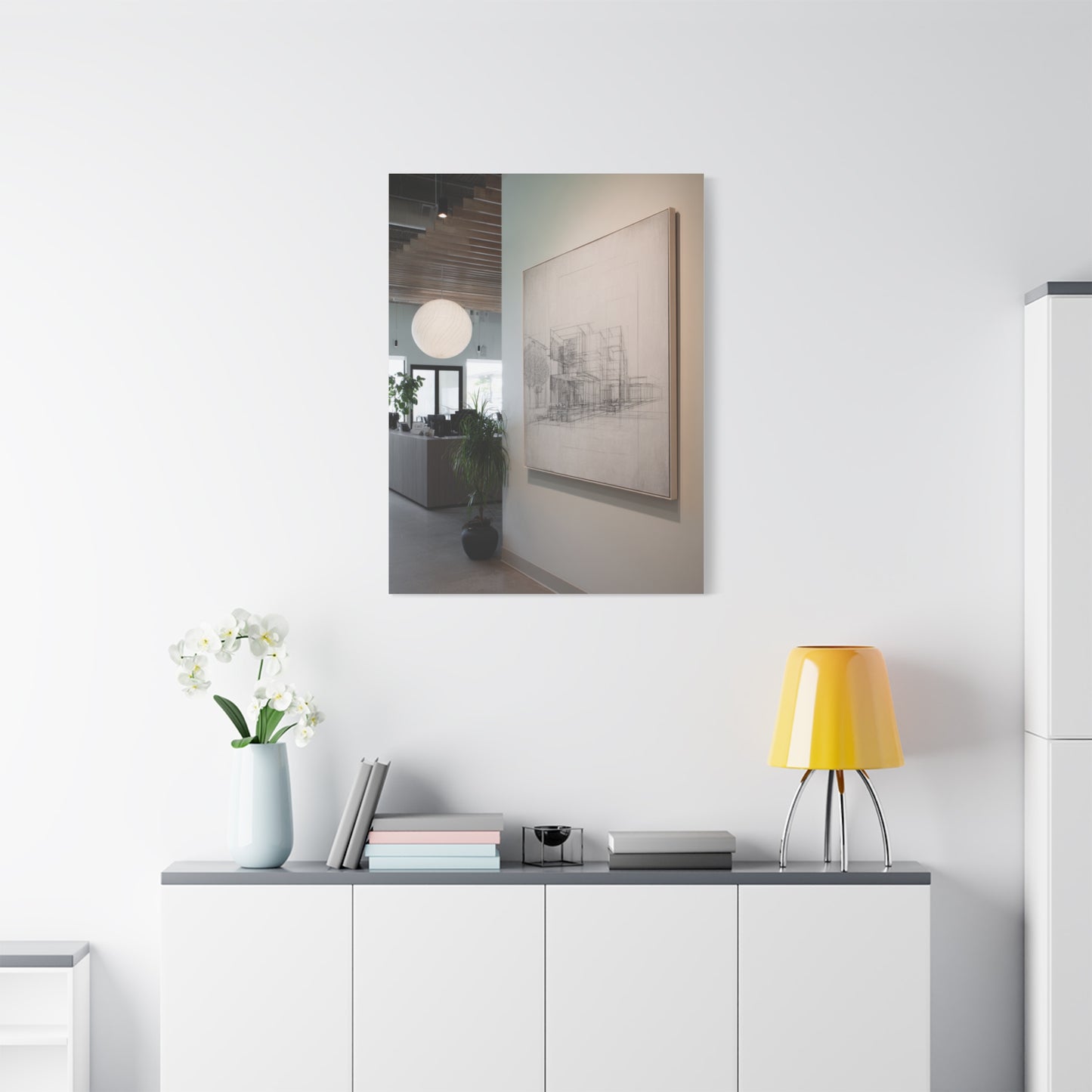 Refined Architectural Linework Artwork Wall Art & Canvas Print