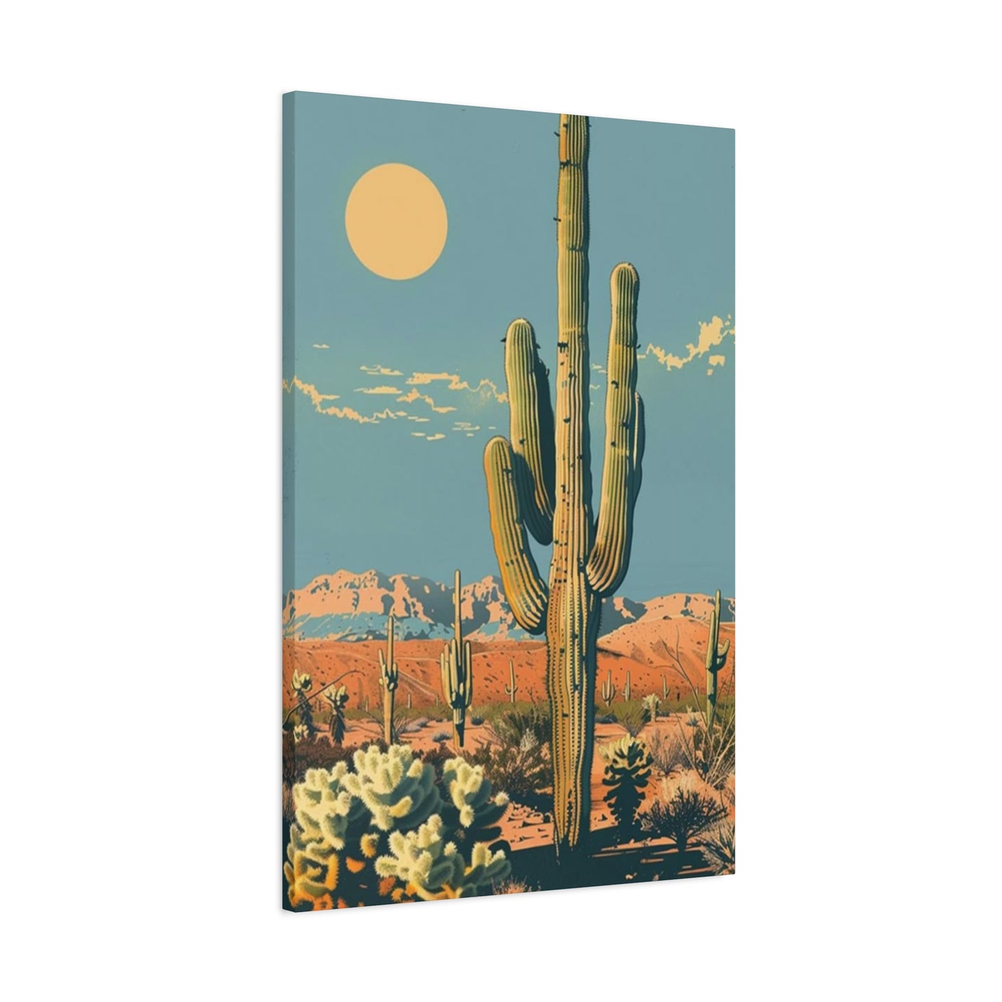 Large Cactus In Desert Wall Art & Canvas Prints