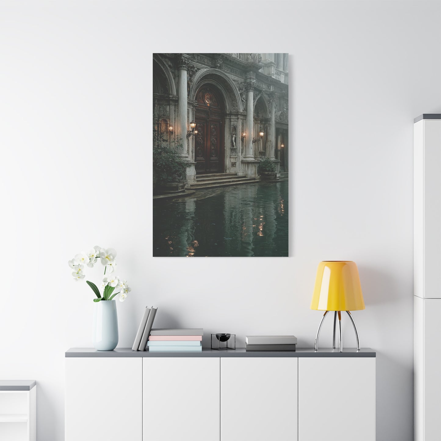 Venetian Palace Canal Entrance Wall Art & Canvas Print