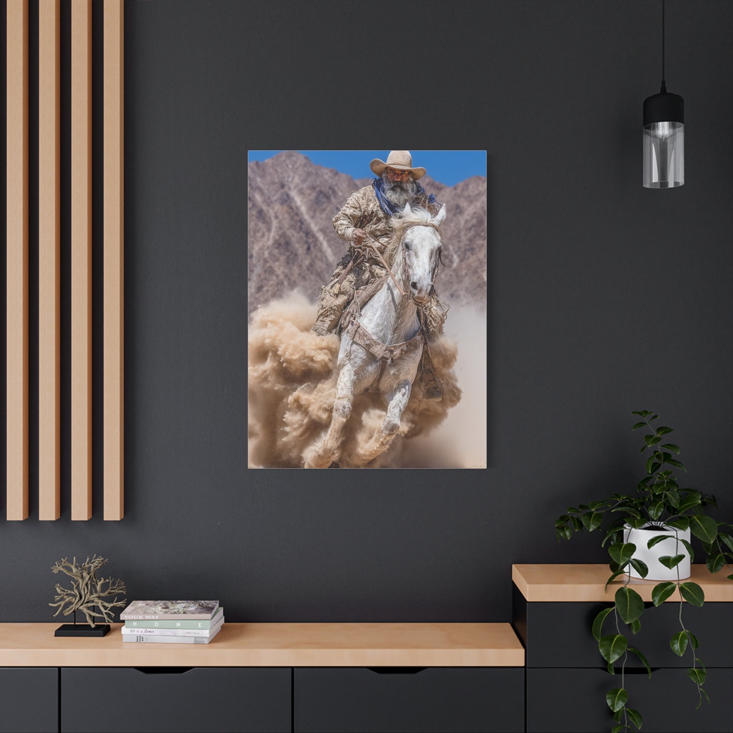 Dust Storm Cowboy Gallop Wall Art & Canvas Print