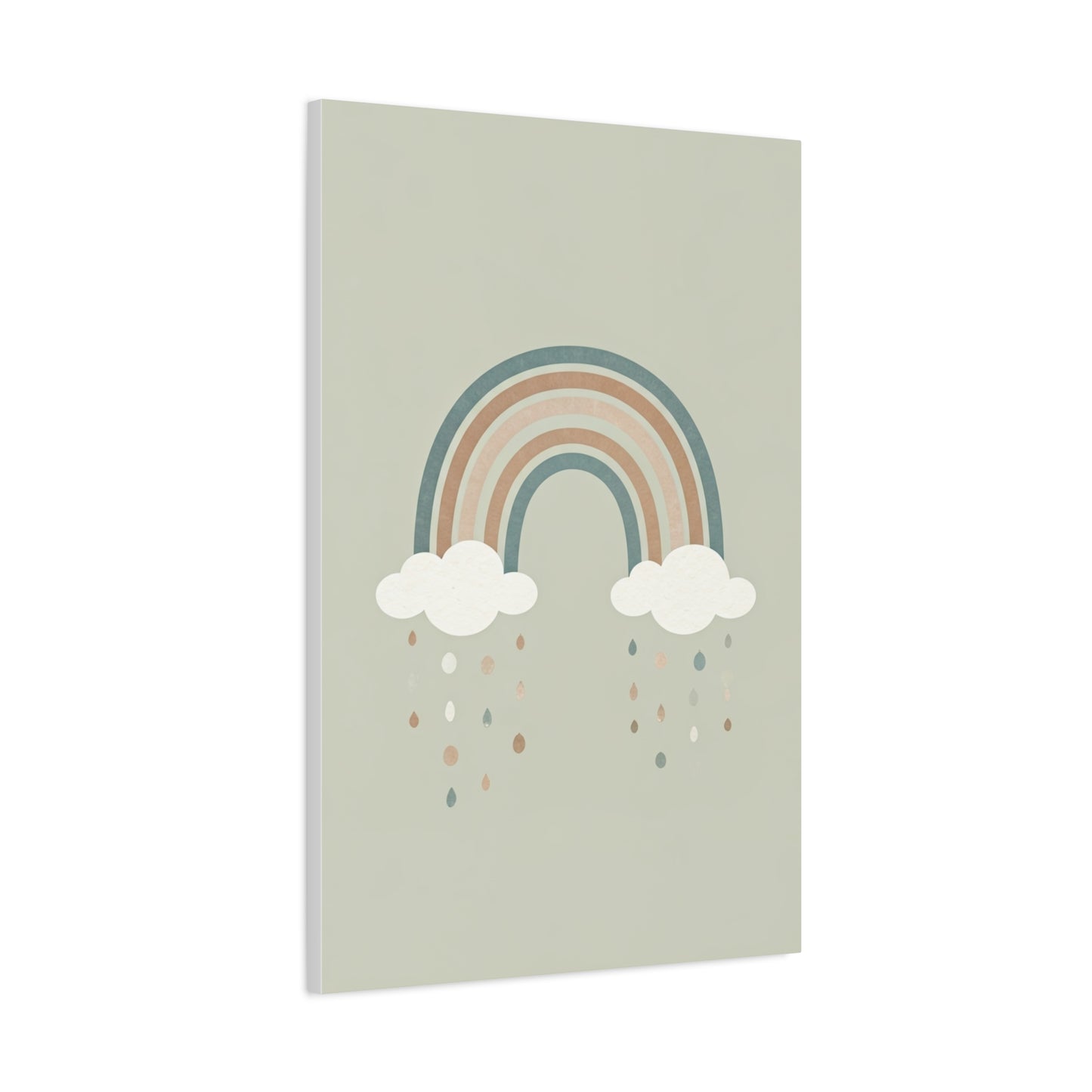 Pastel Rainbow & Clouds Nursery Wall Art & Canvas Print