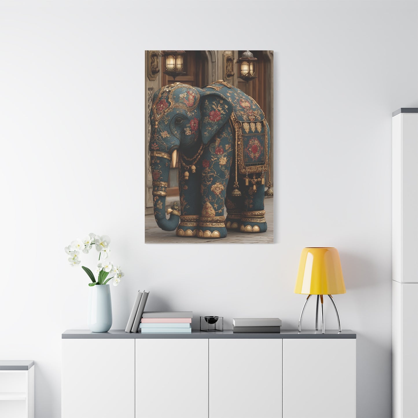 Ornamental Mandala Elephant Portrait Wall Art & Canvas Print