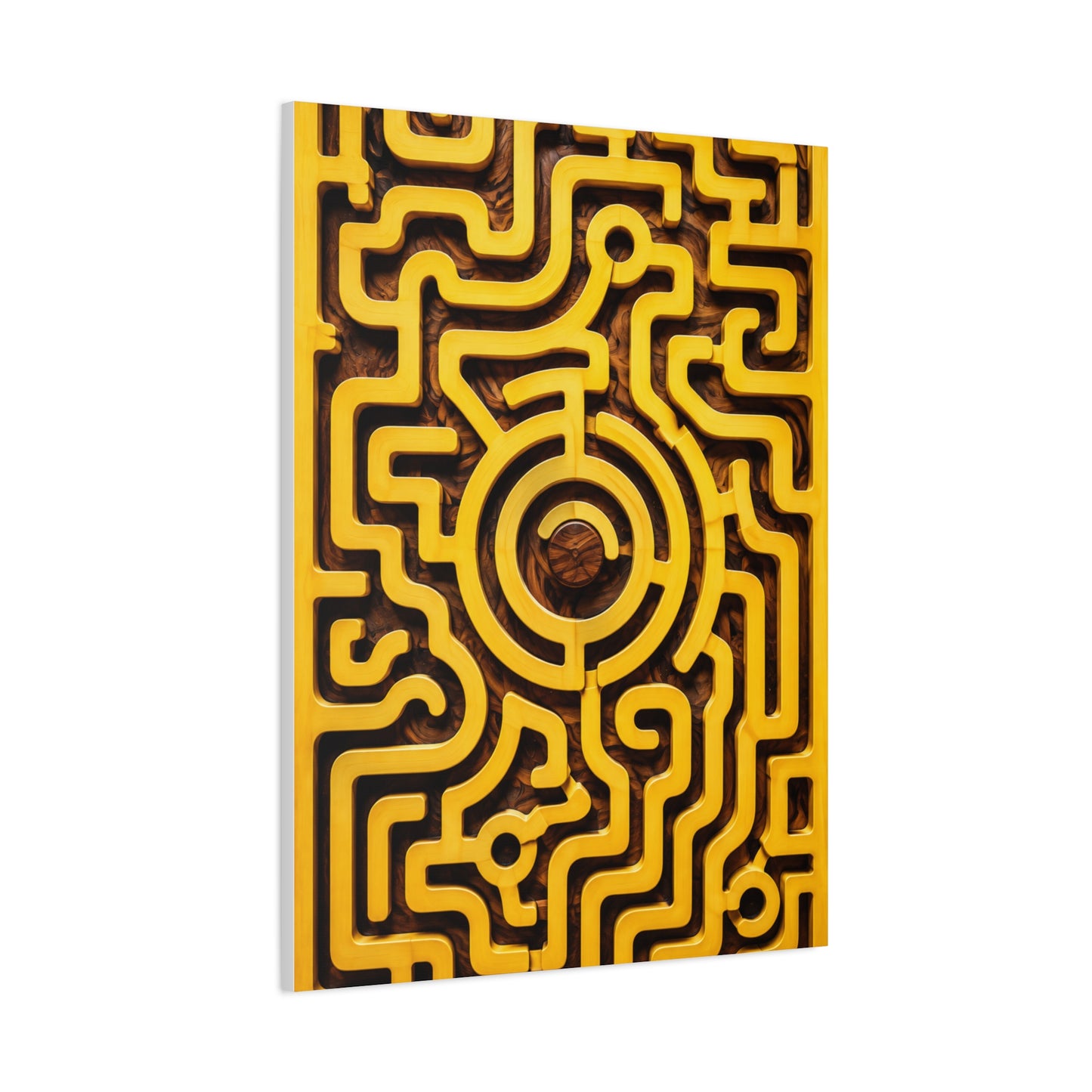Interactive Yellow Maze Geometric Panel Wall Art & Canvas Print