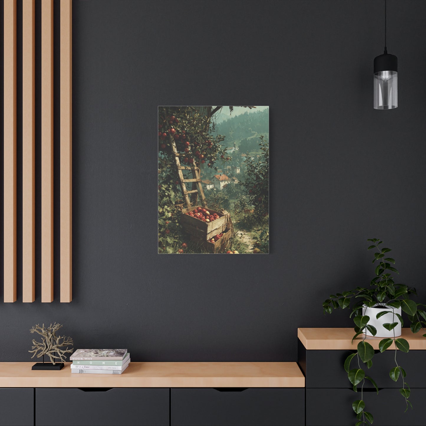 Apple Orchard Harvest Scene Wall Art & Canvas Print