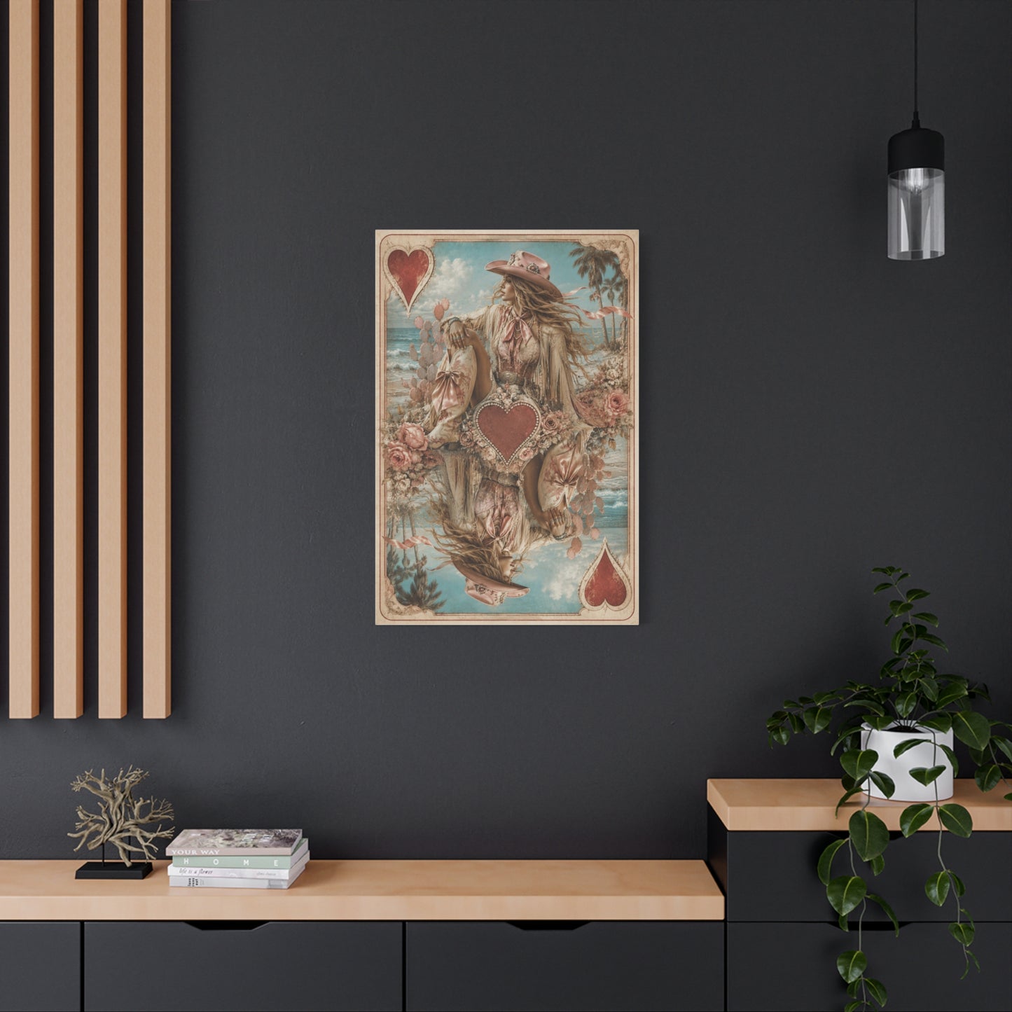 Coastal Cowgirl Playing Card Portrait Wall Art & Canvas Print