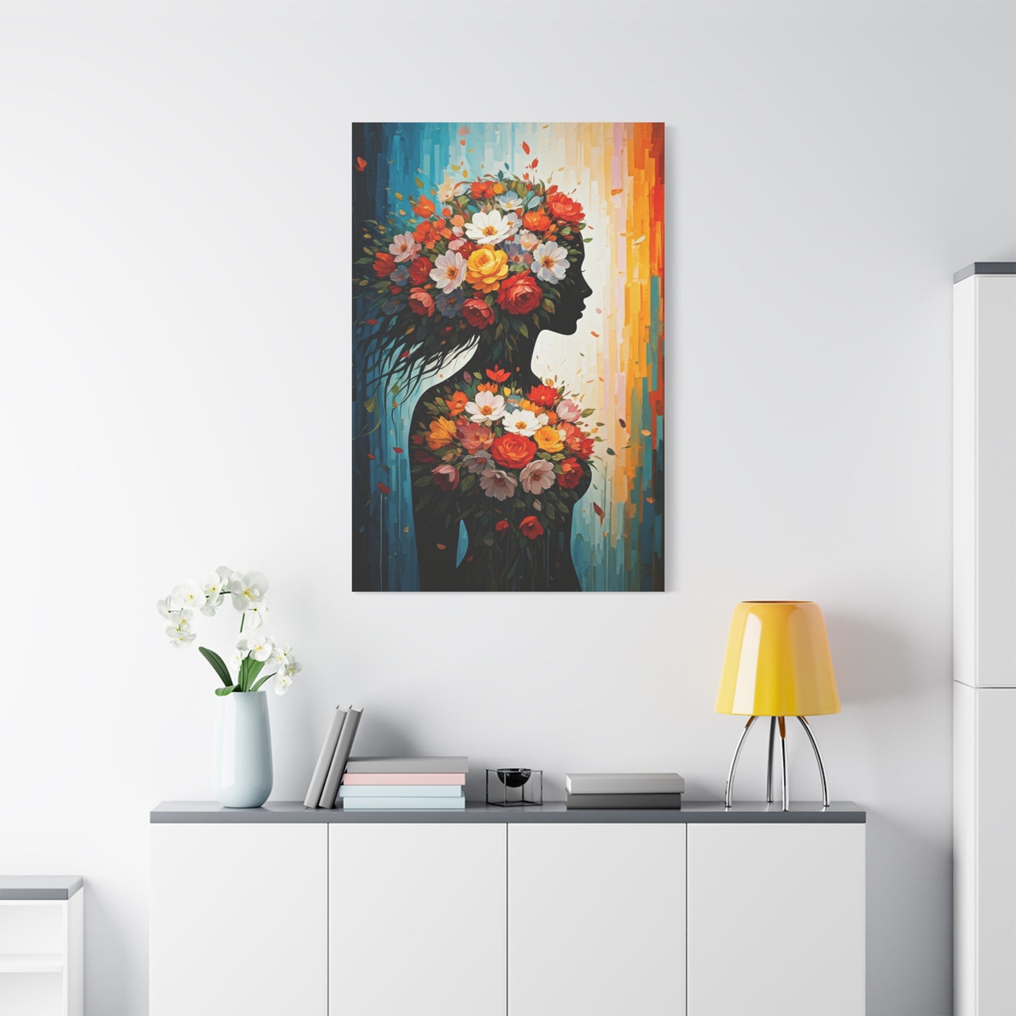 Floral Muse Silhouette Wall Art & Canvas Print