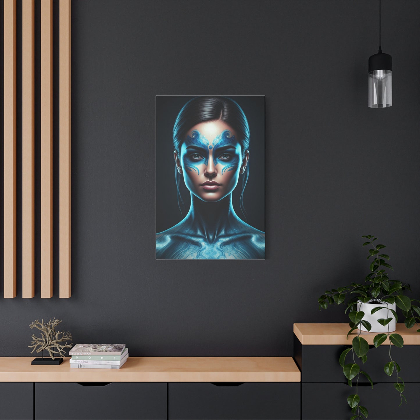 Celestial Blue Figure Portrait Wall Art & Canvas Prints