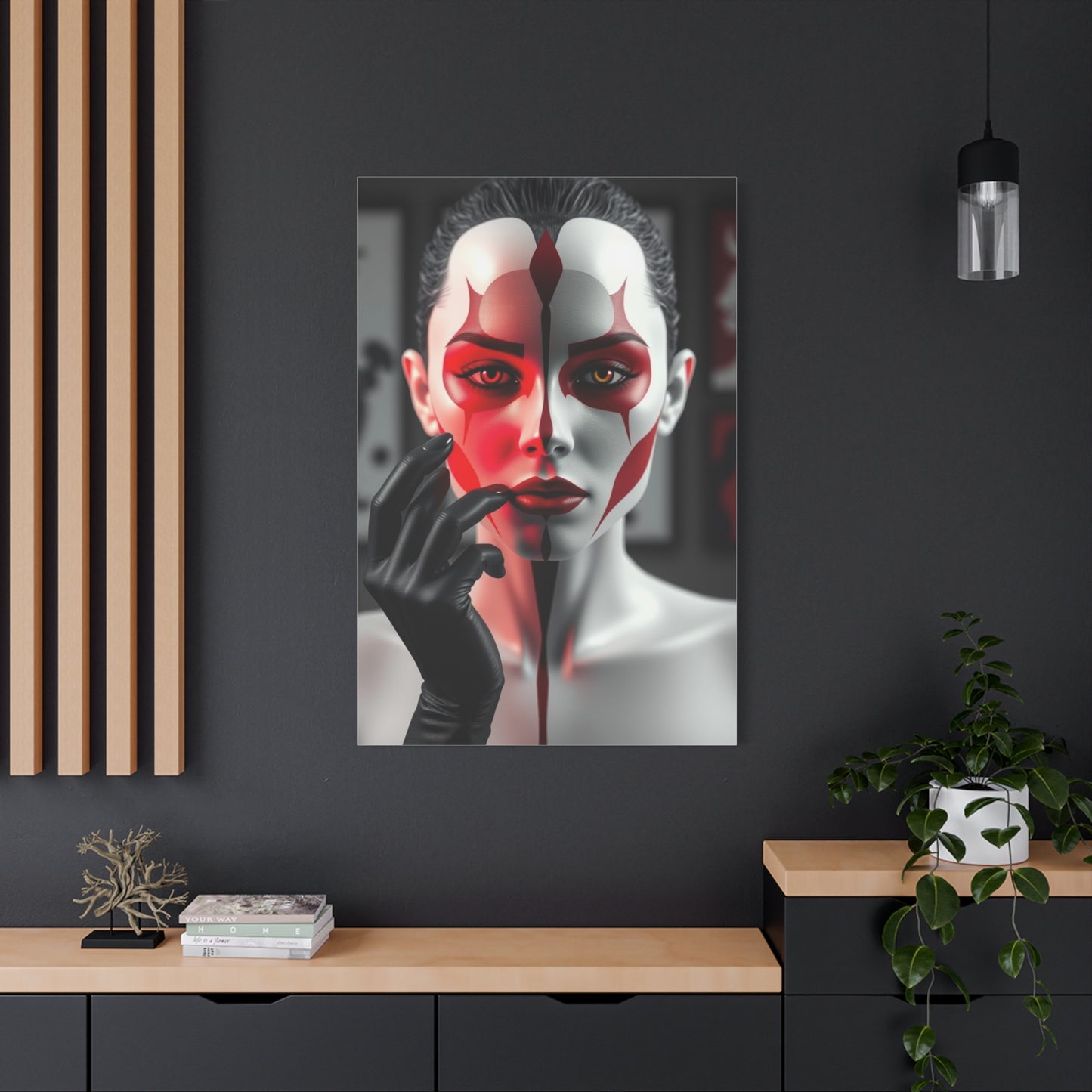 Vision Black, White & Red Art Art Wall Art & Canvas Print