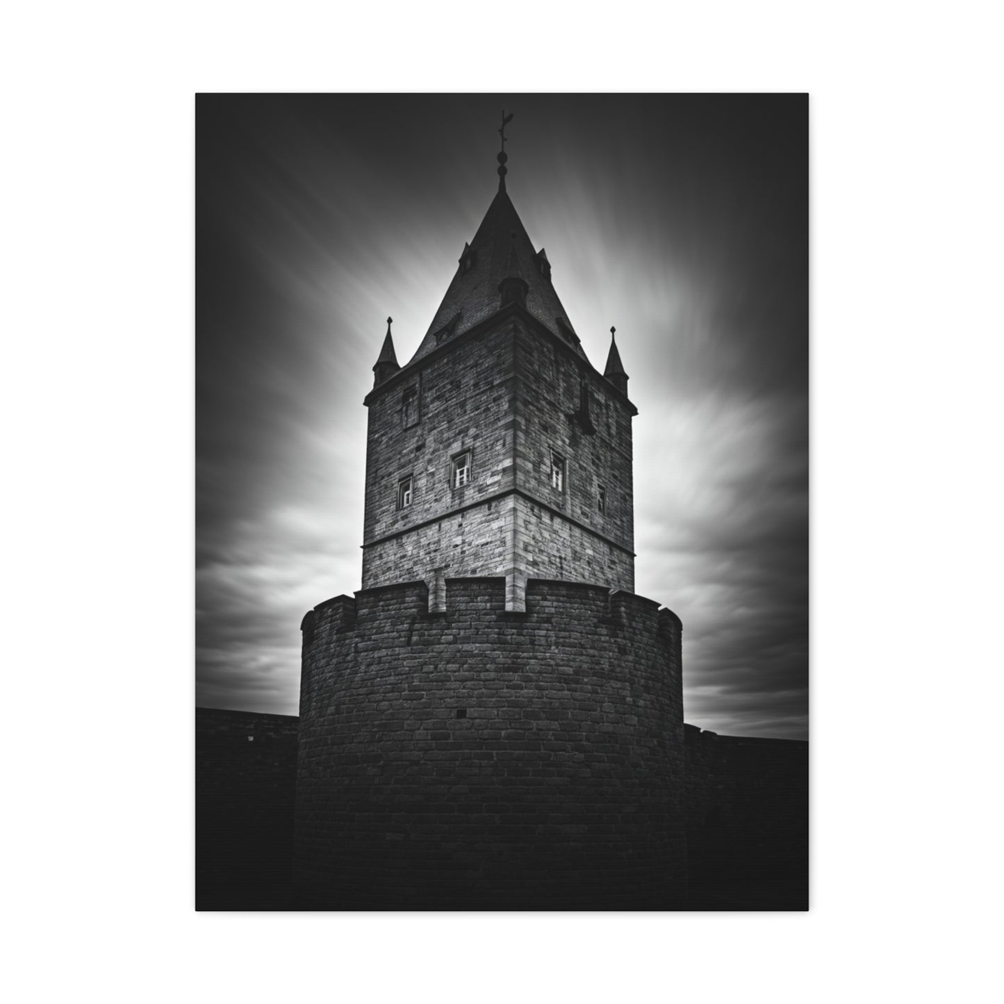 Gothic Fortress Tower Under Dramatic Skies Wall Art & Canvas Prints