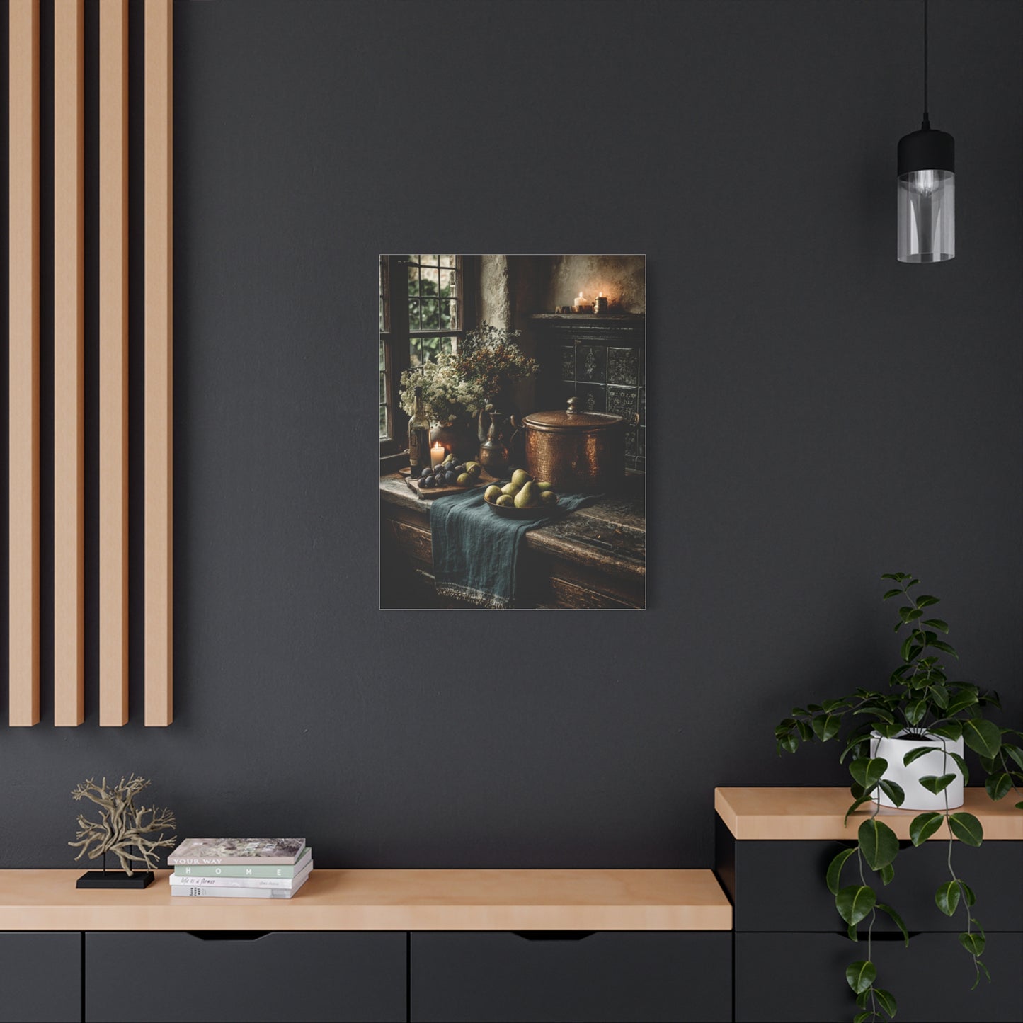 Moody Farmhouse Kitchen Still Life Wall Art & Canvas Print
