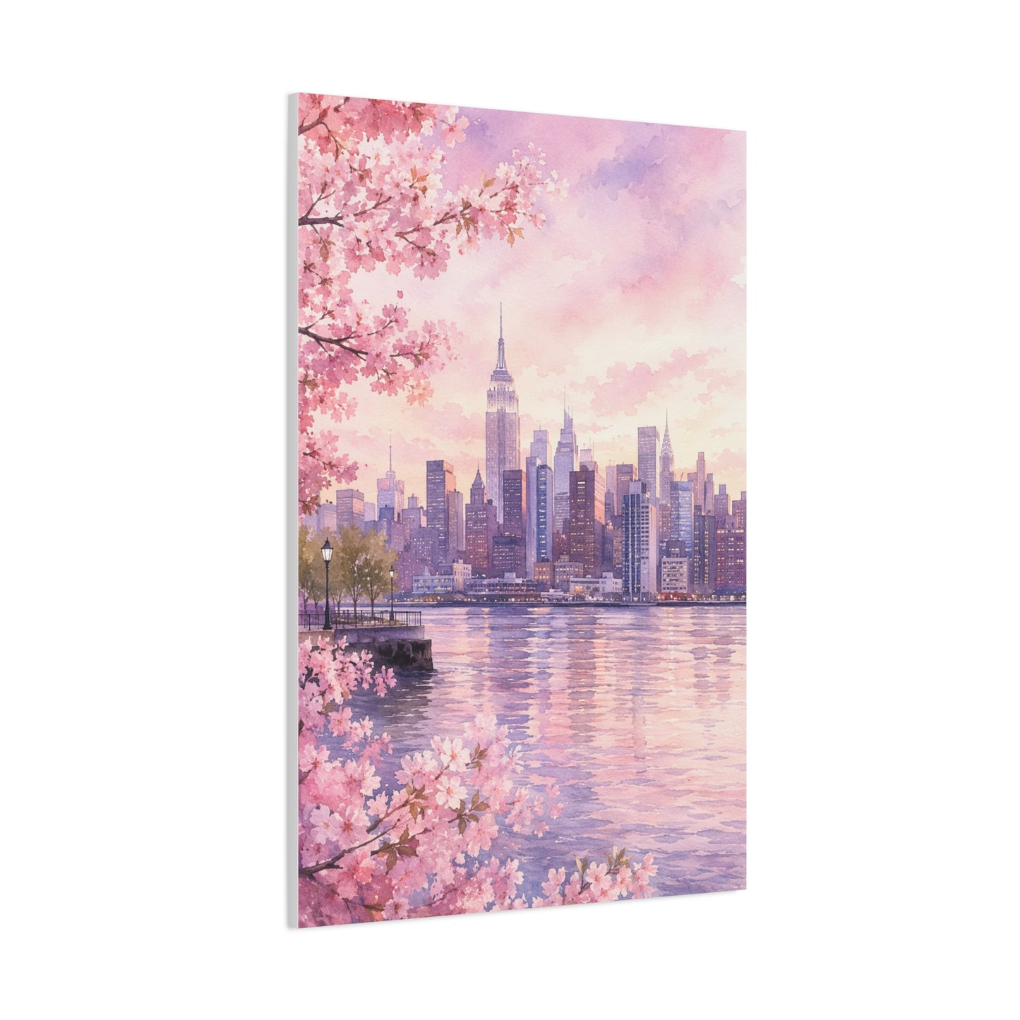 Spring Manhattan Skyline Blossom Wall Art & Canvas Print