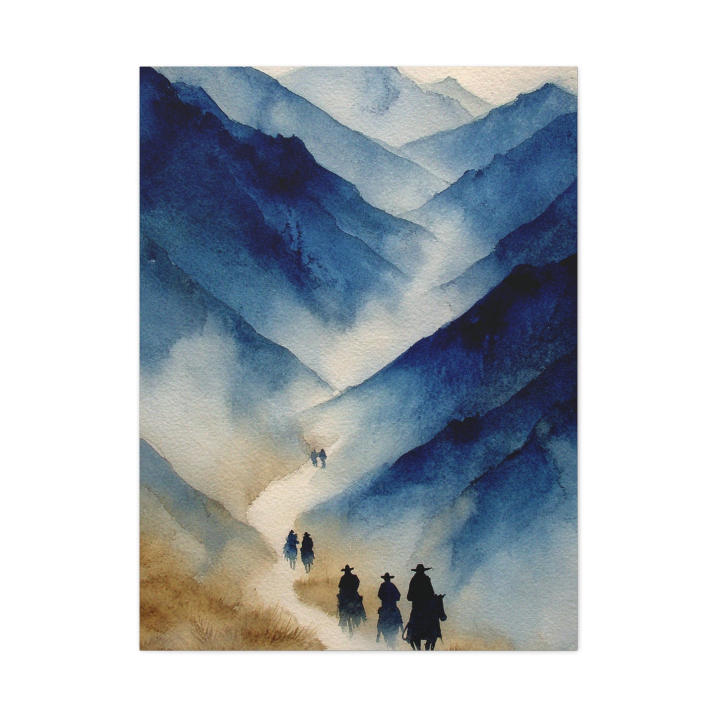 Misty Mountain Riders Watercolor Wall Art & Canvas Print