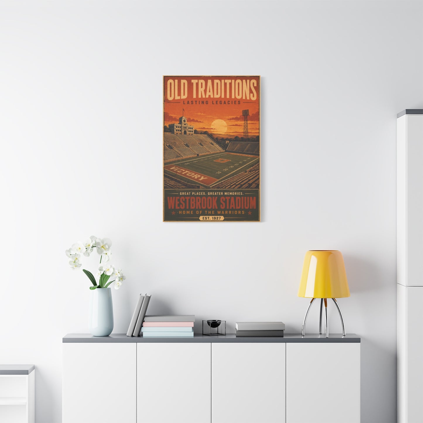 Westbrook Stadium Vintage Legacy Sports Wall Art & Canvas Print