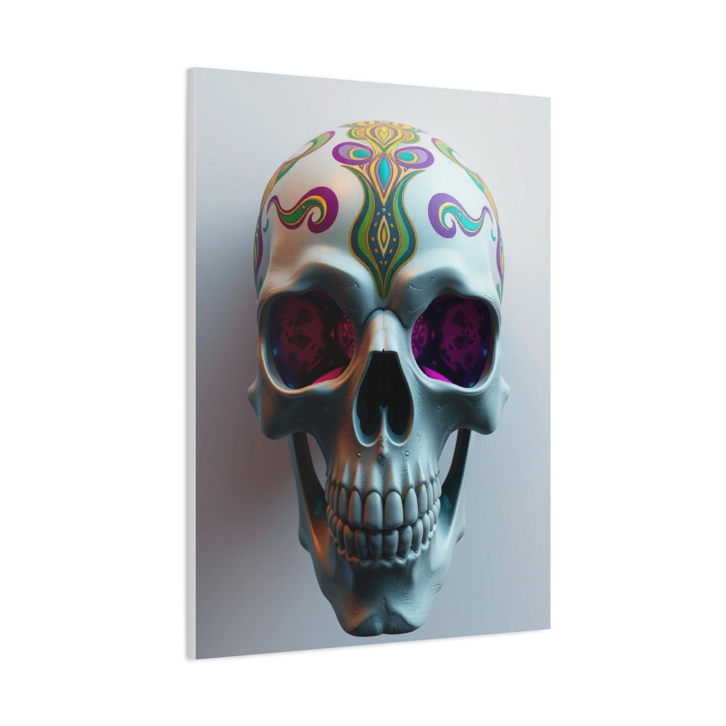 3D Trippy Skull Art By Ali Gulec Art Artisan Canvas Wall Art & Canvas Print