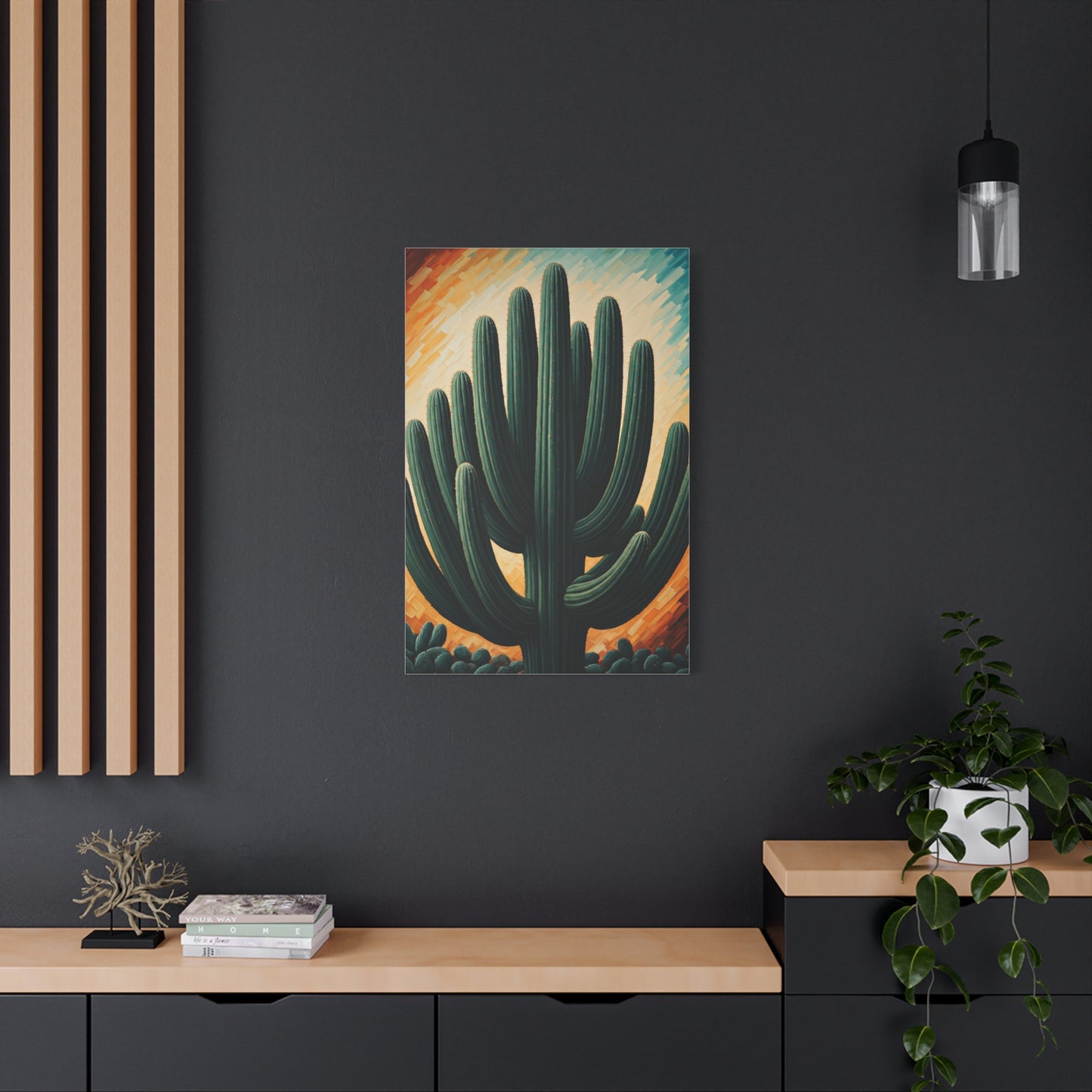 Textured Desert Saguaro Illustration Wall Art & Canvas Prints