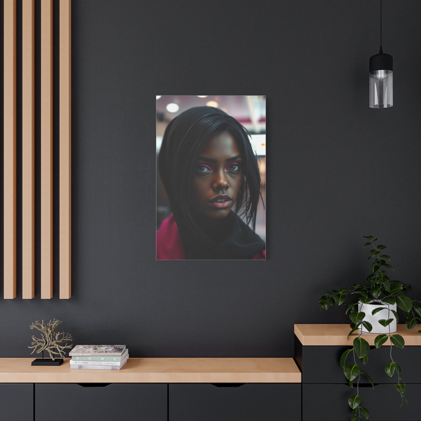 Vision Black & Pink Art Art Wall Art & Canvas Print