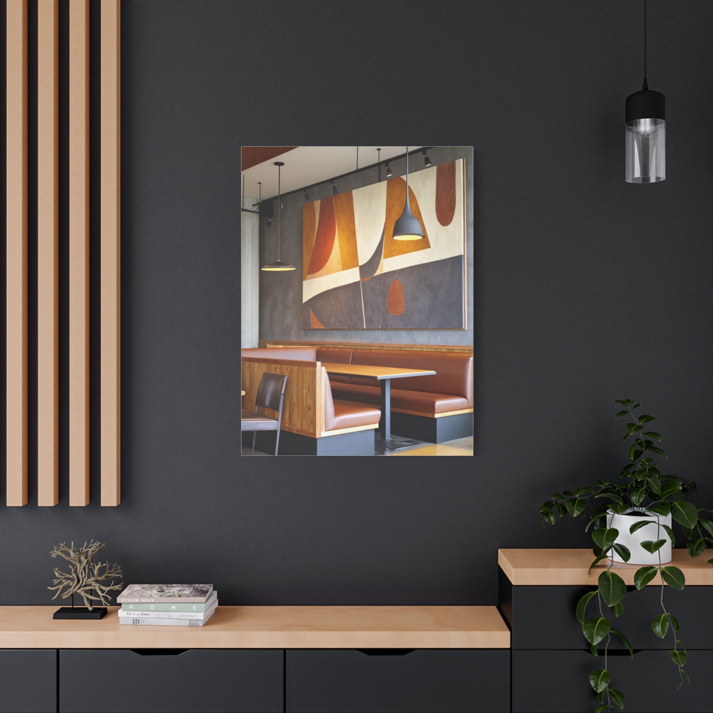 Warm Geometric Restaurant Booth Wall Art & Canvas Print
