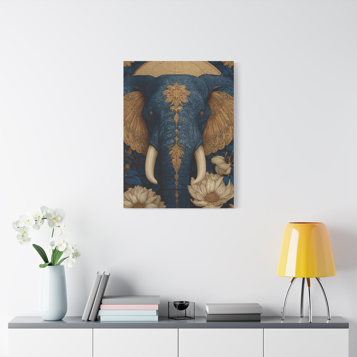 Ornamental Mandala Elephant Portrait Wall Art & Canvas Print