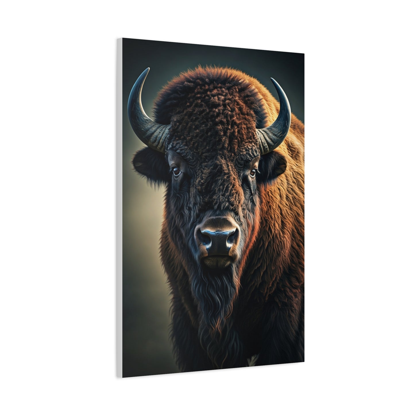 Cinematic American Bison with Golden Rim Light Wall Art & Canvas Print