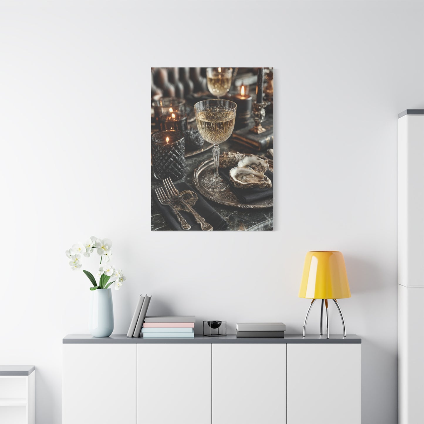 Champagne and Oyster Luxury Table Wall Art & Canvas Print