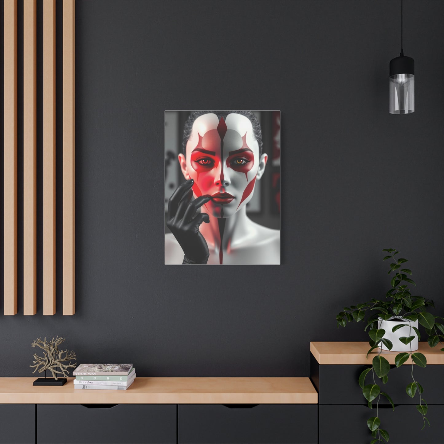 Vision Black, White & Red Art Art Wall Art & Canvas Print