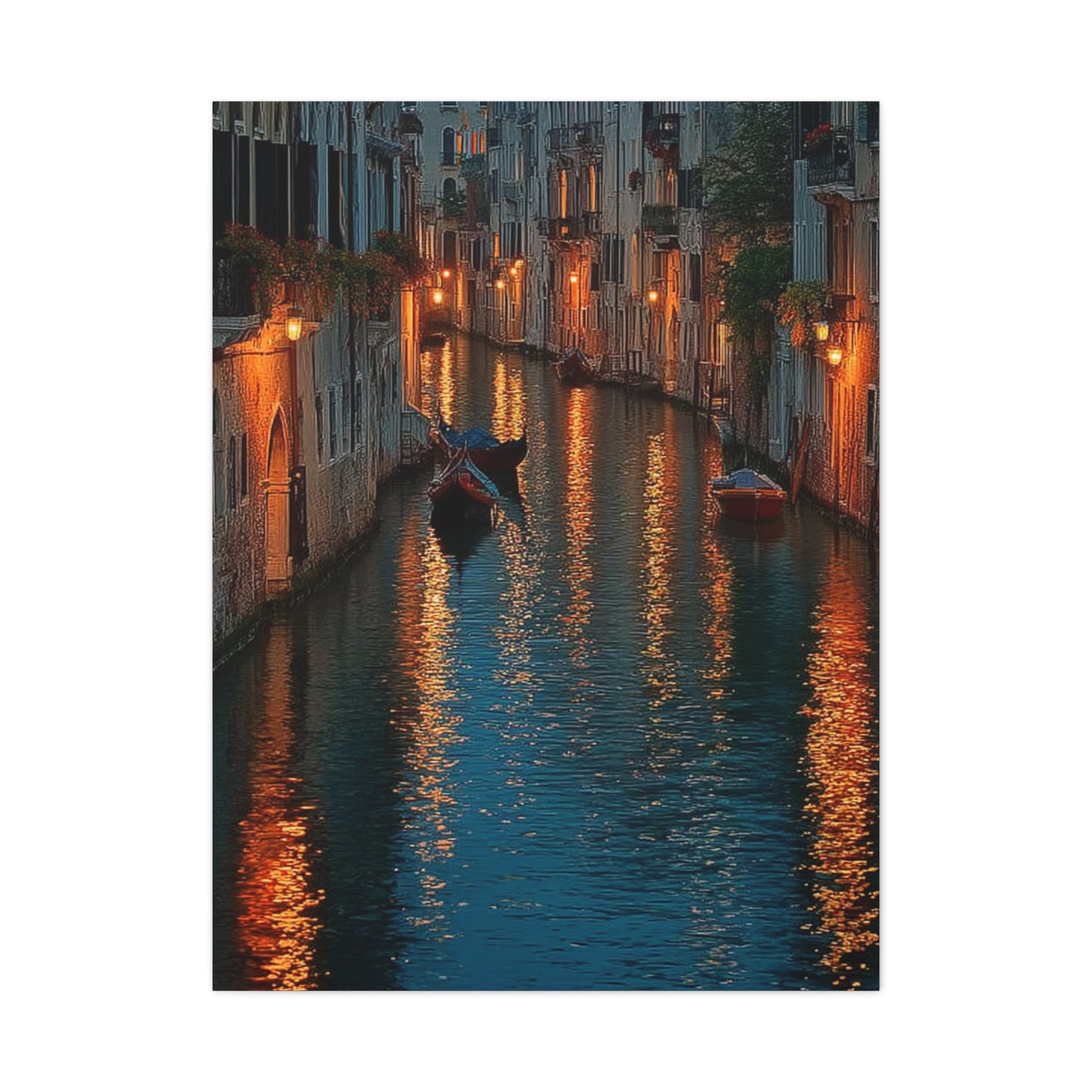 Venetian Canal Evening Glow Wall Art & Canvas Print