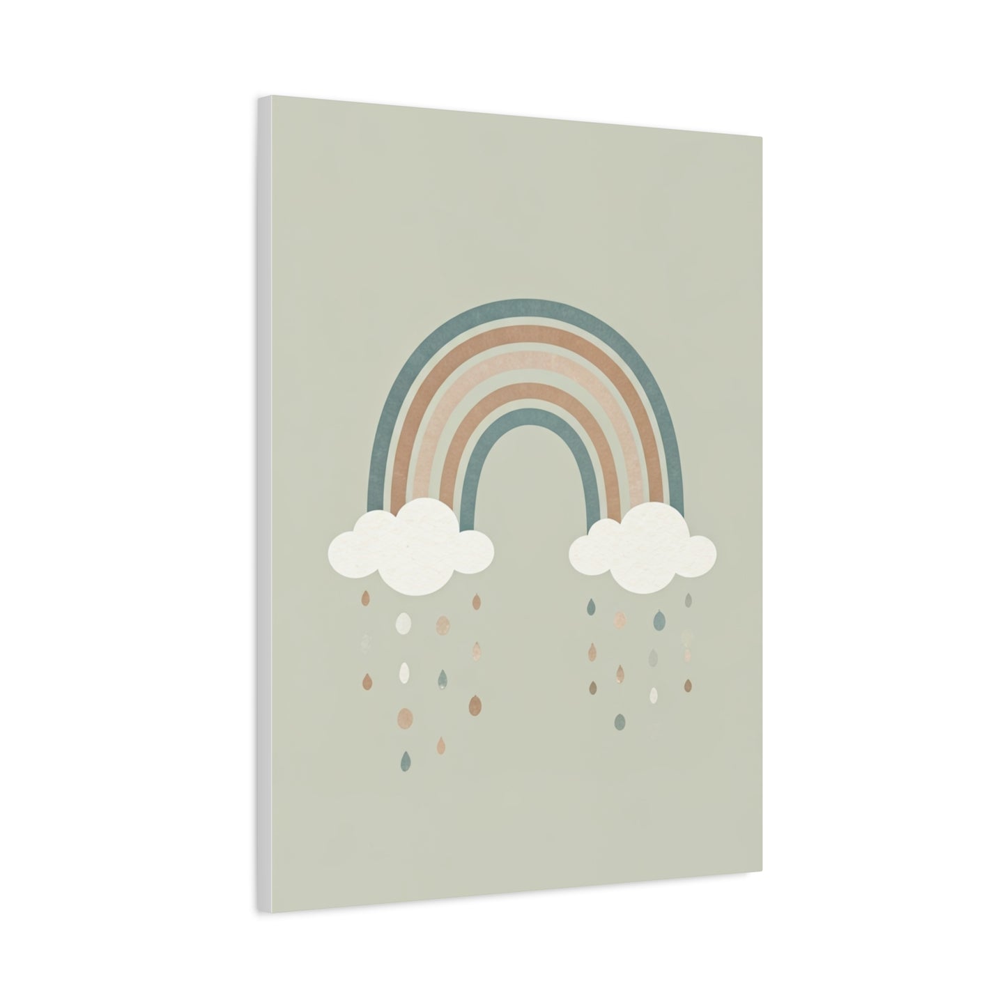 Pastel Rainbow & Clouds Nursery Wall Art & Canvas Print